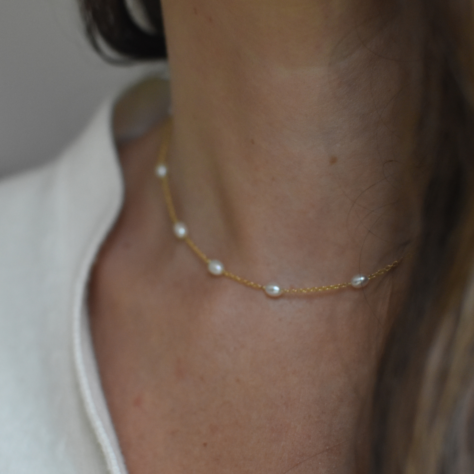 Gold Multi Pearl Necklace