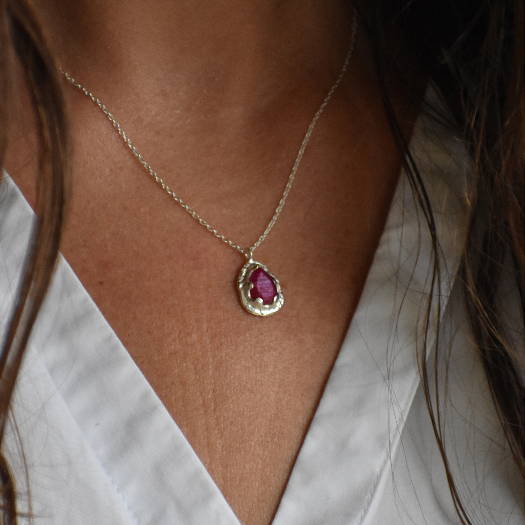 Ruby Teardrop Necklace
