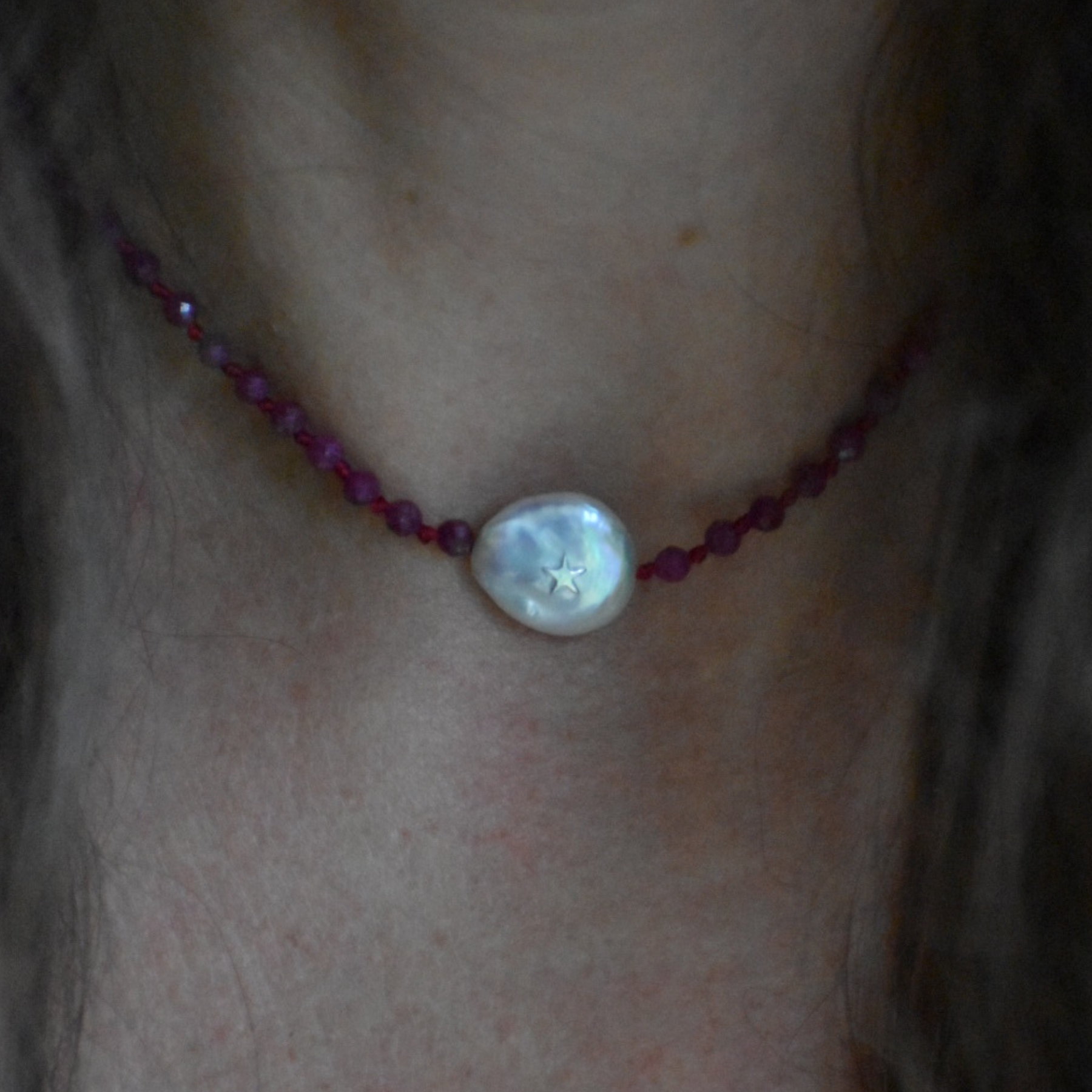 Ruby and Pearl Necklace