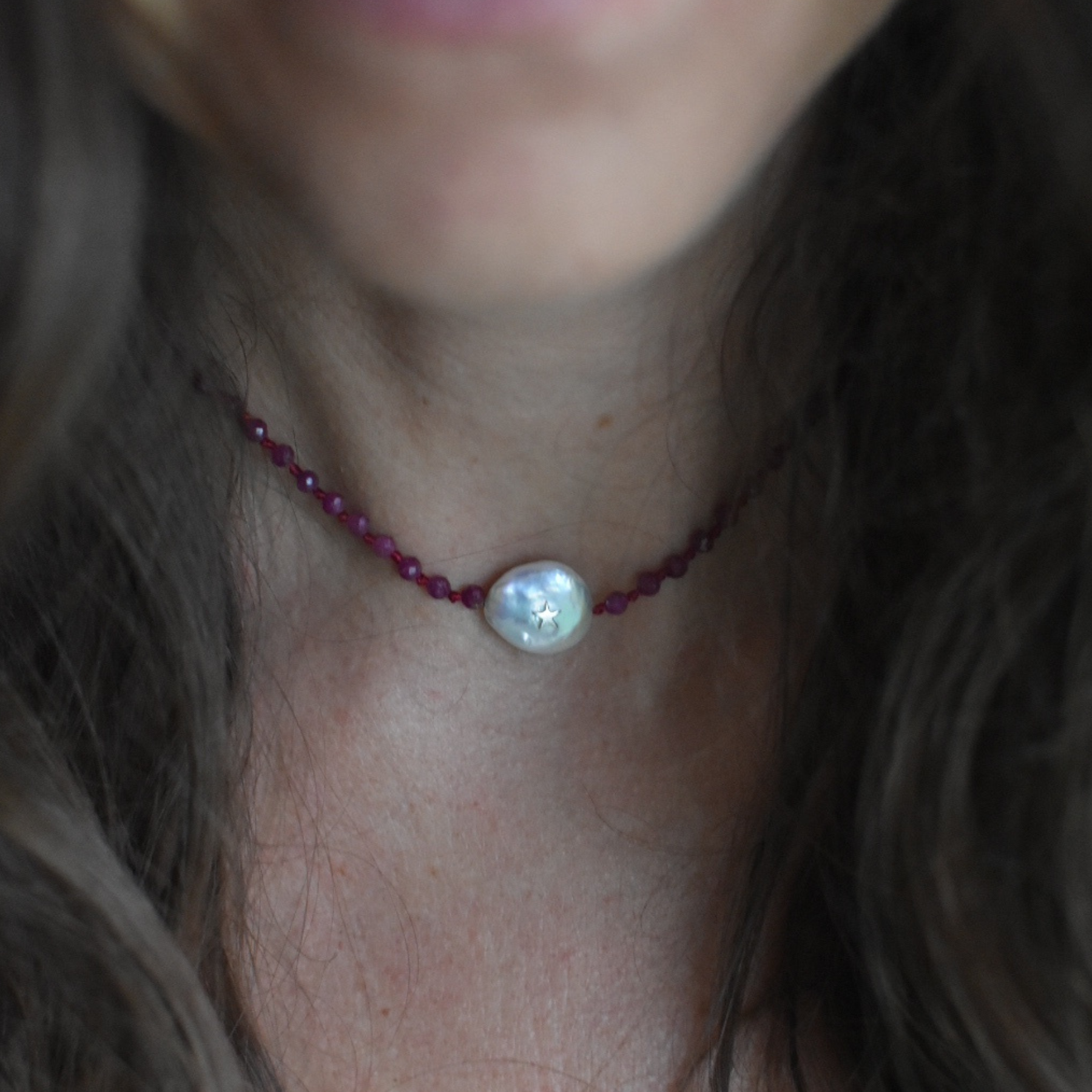 Ruby and Pearl Necklace
