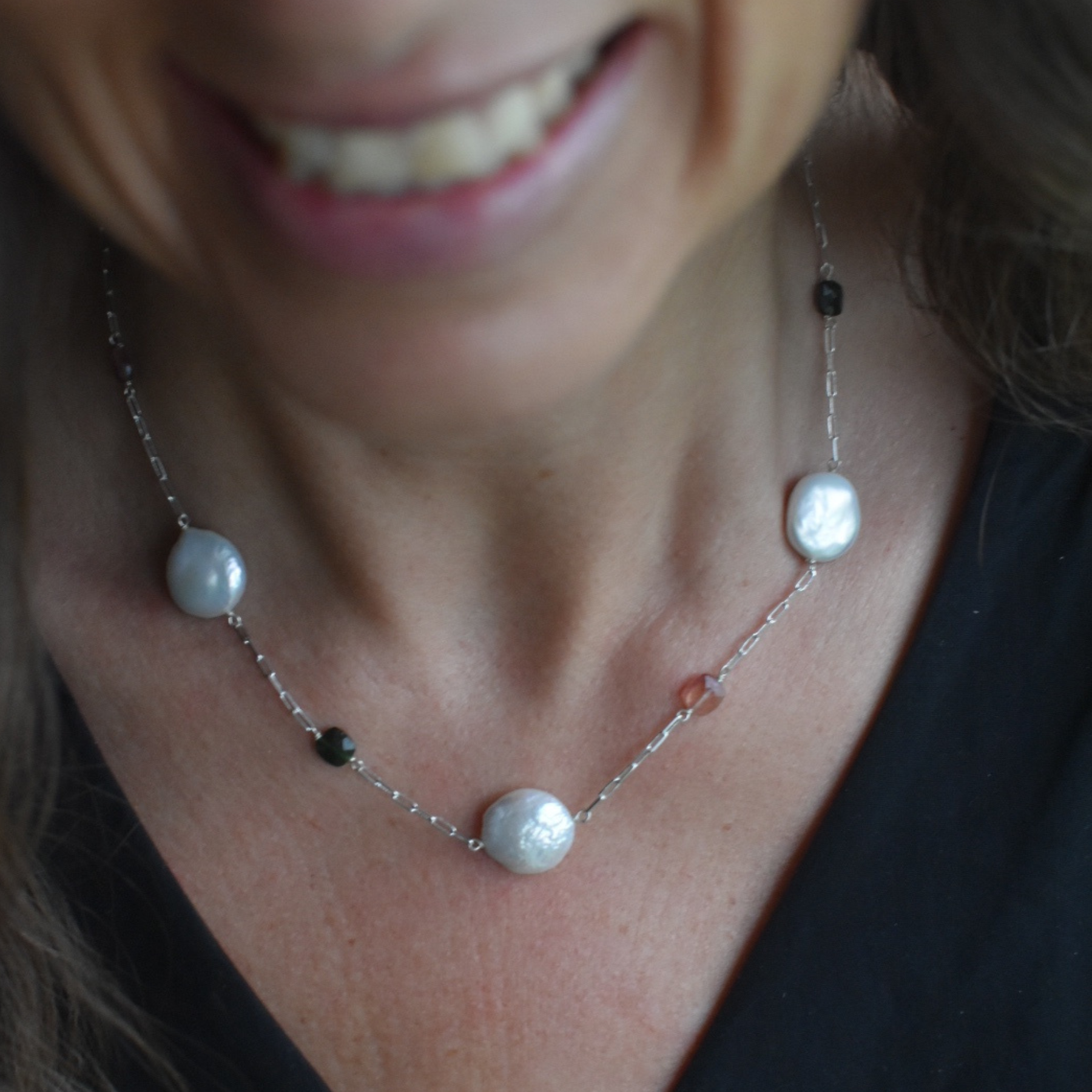 Pearl and Tourmaline Necklace