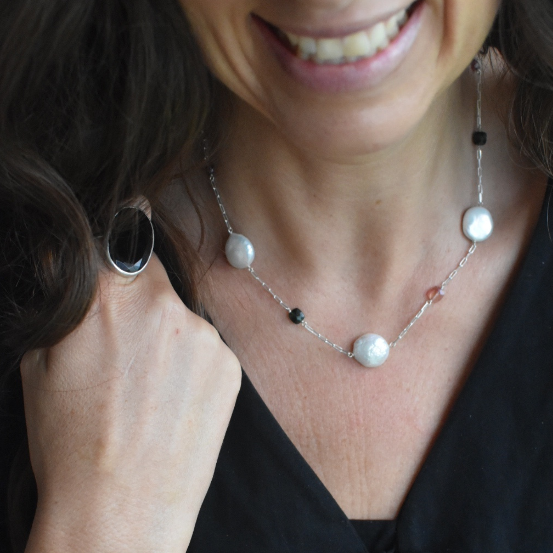 Pearl and Tourmaline Necklace