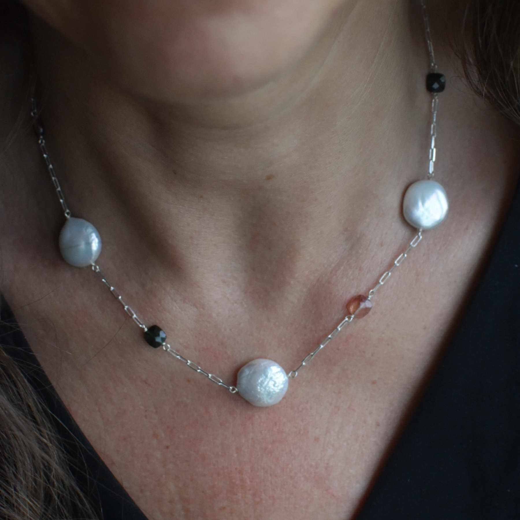 Pearl and Tourmaline Necklace