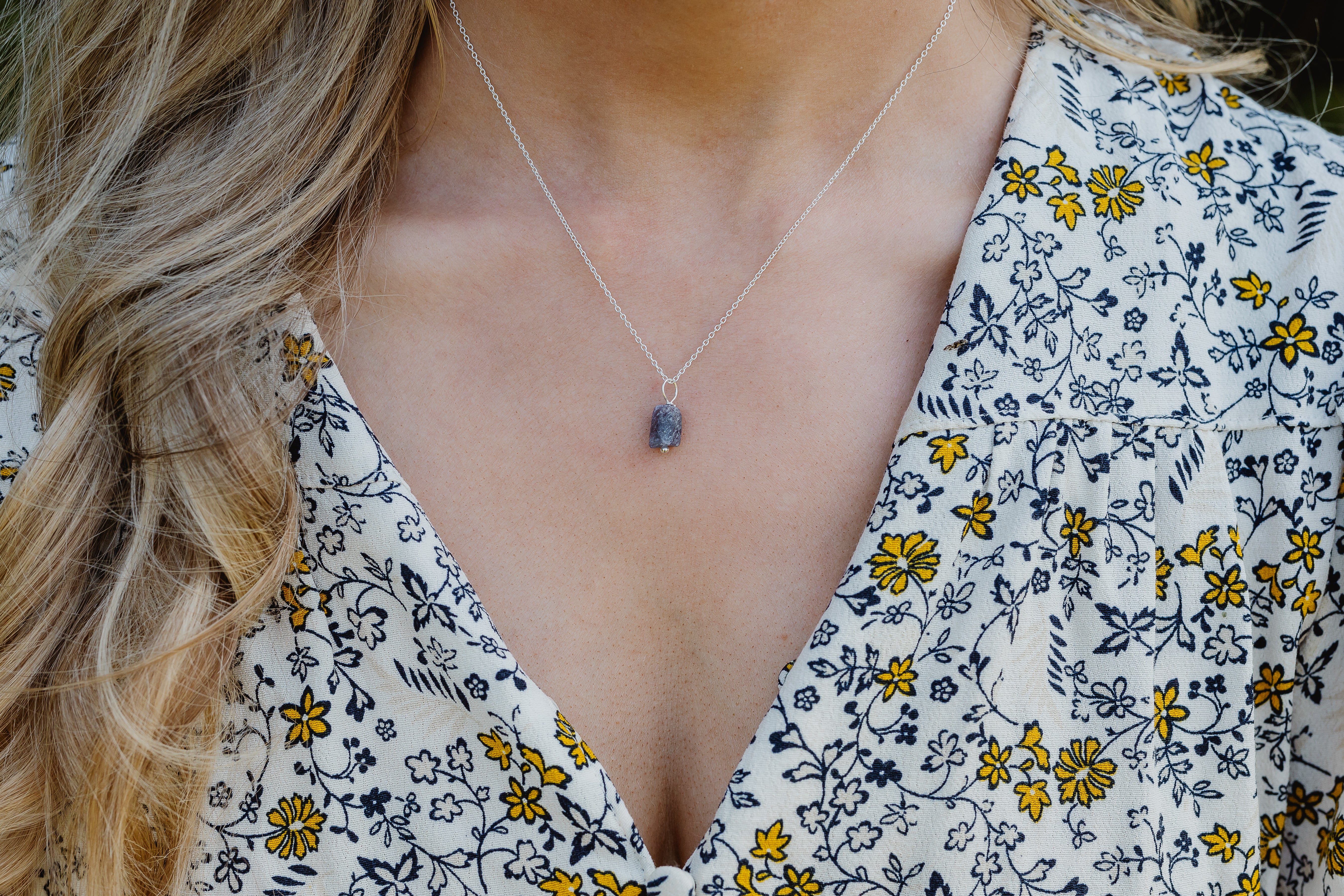 Silver Natural Crystal Necklace