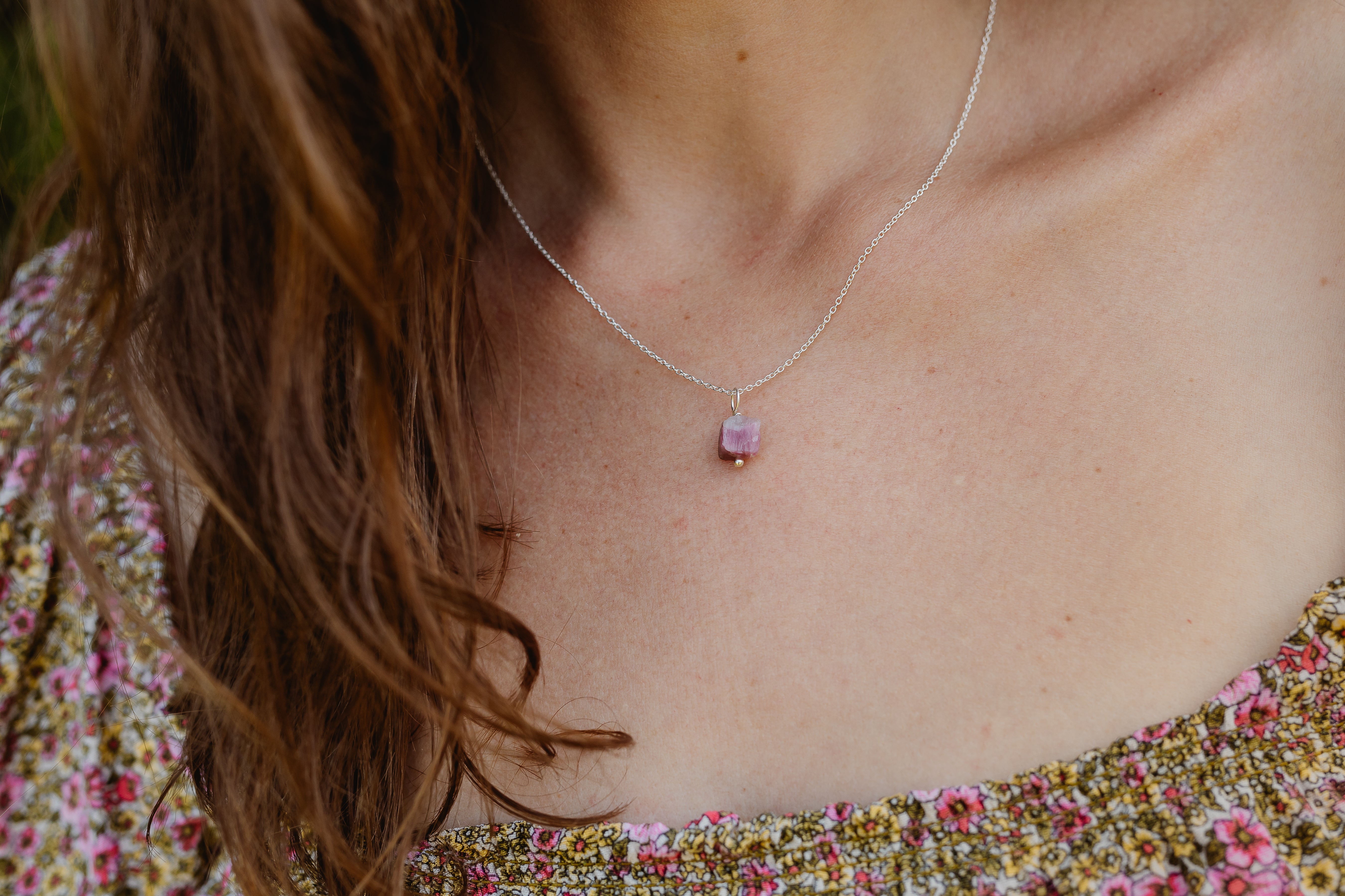 Silver Natural Crystal Necklace