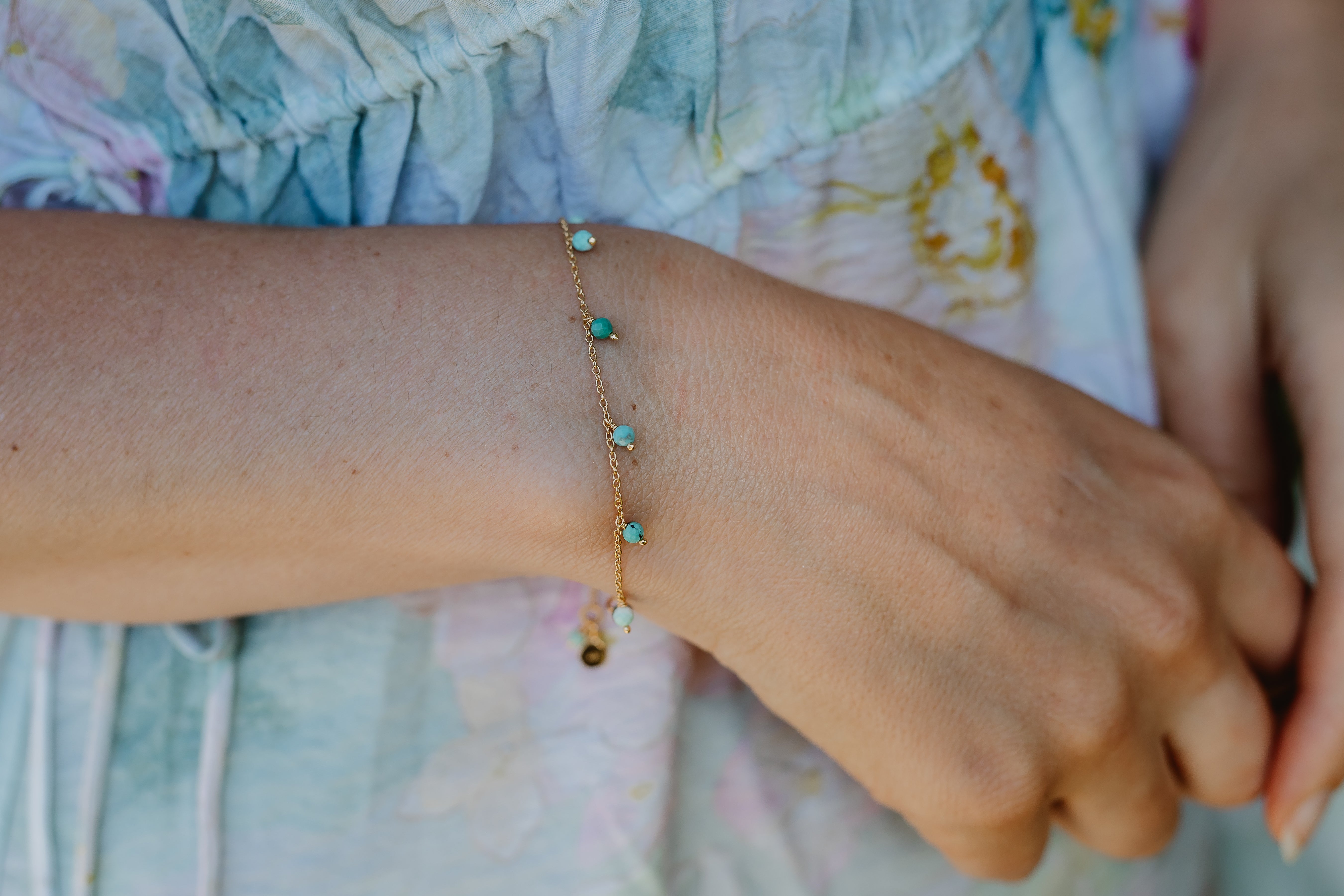 Gold Gemstone Beaded Bracelet