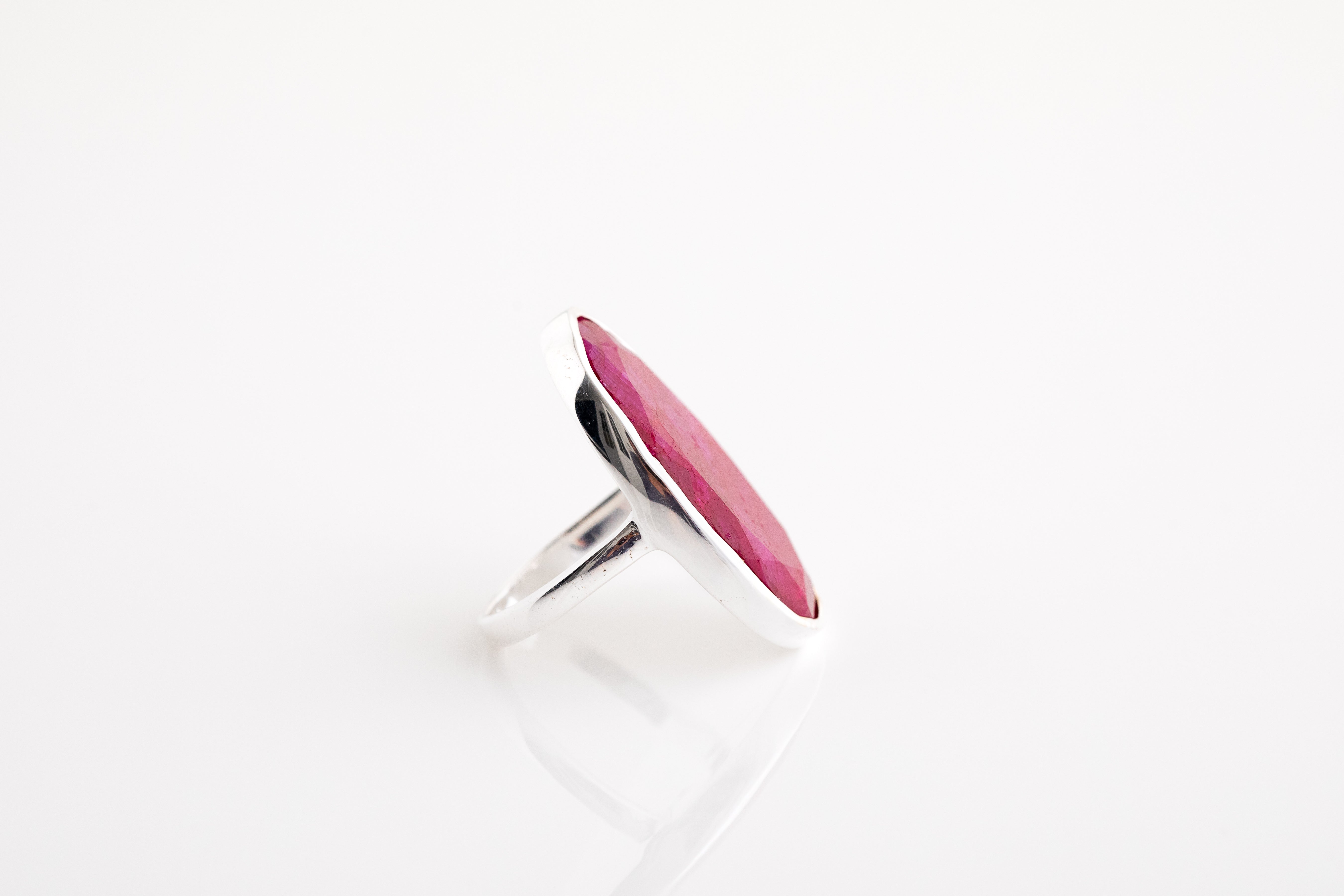 Large Silver Ruby Ring