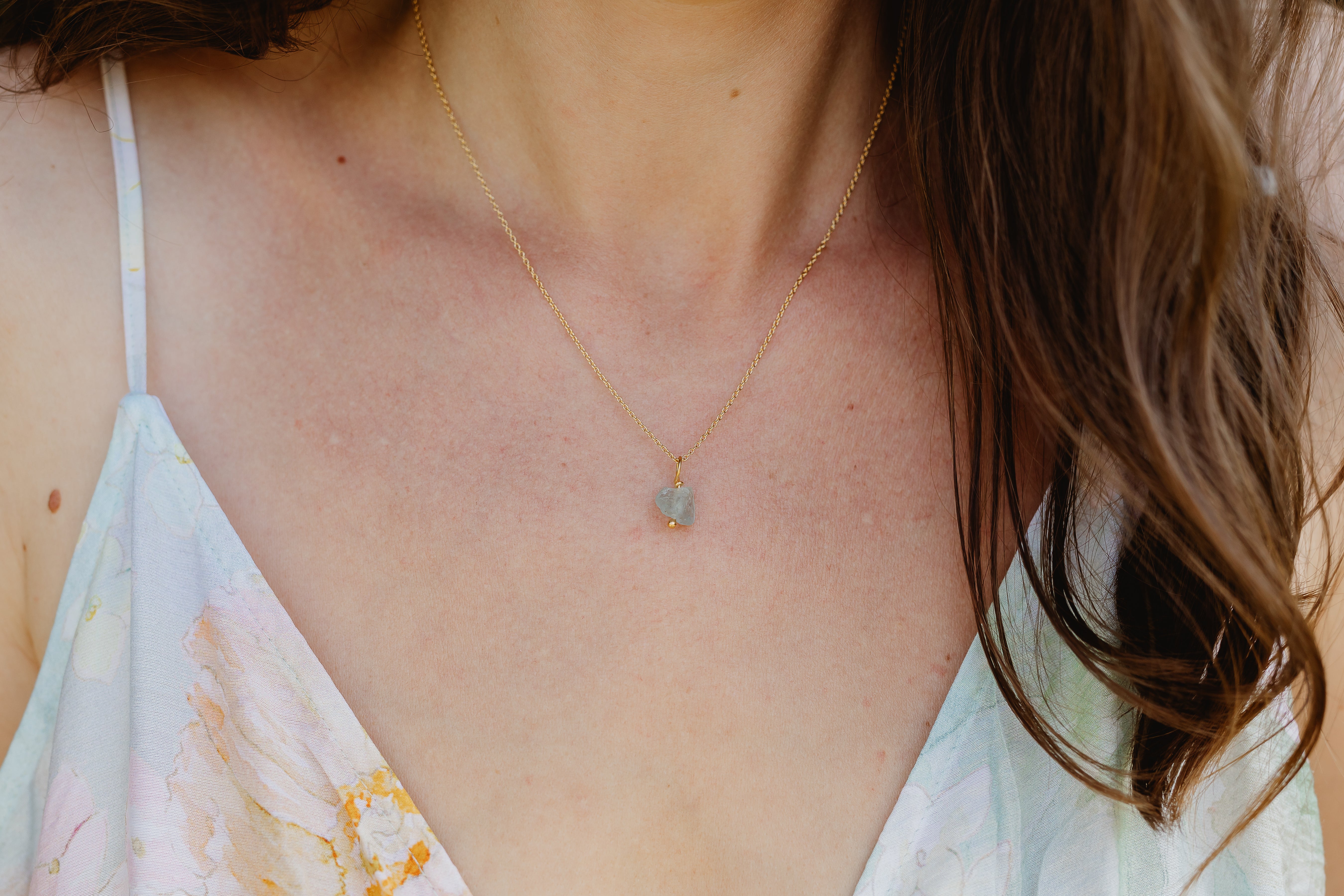 Gold Natural Crystal Necklace
