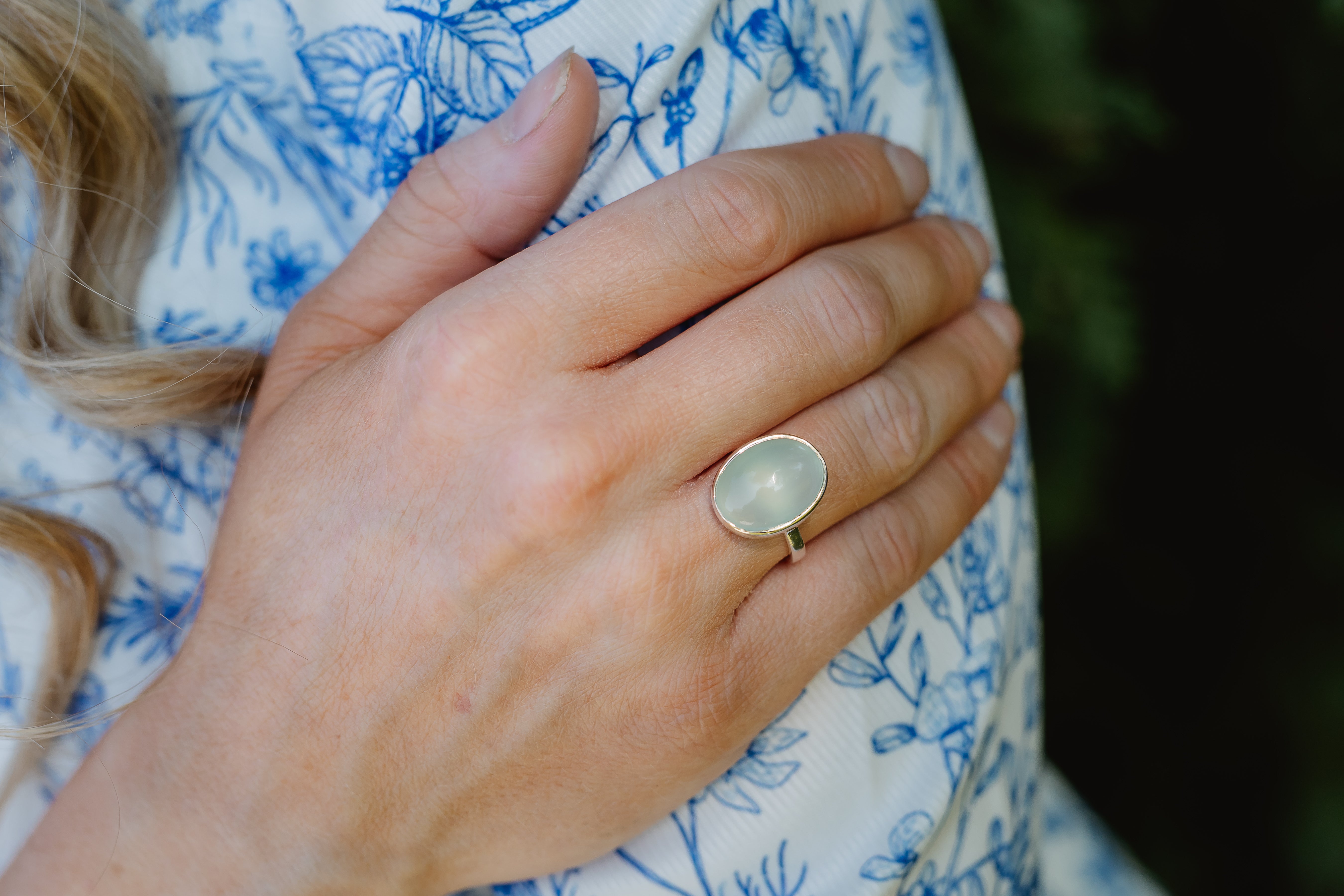 Oval Crystal Ring