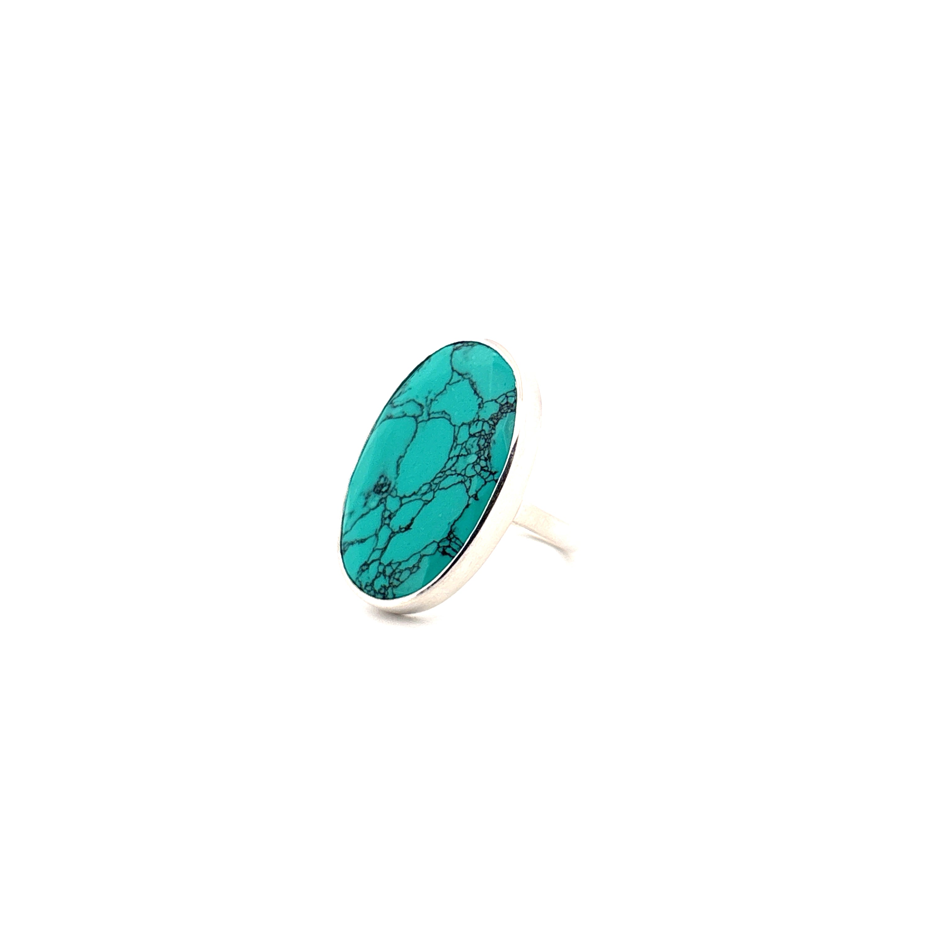 Large Silver Turquoise Ring
