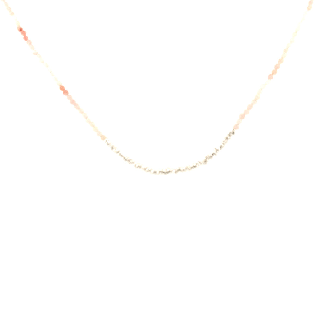Pink Opal and Silver Beaded Necklace