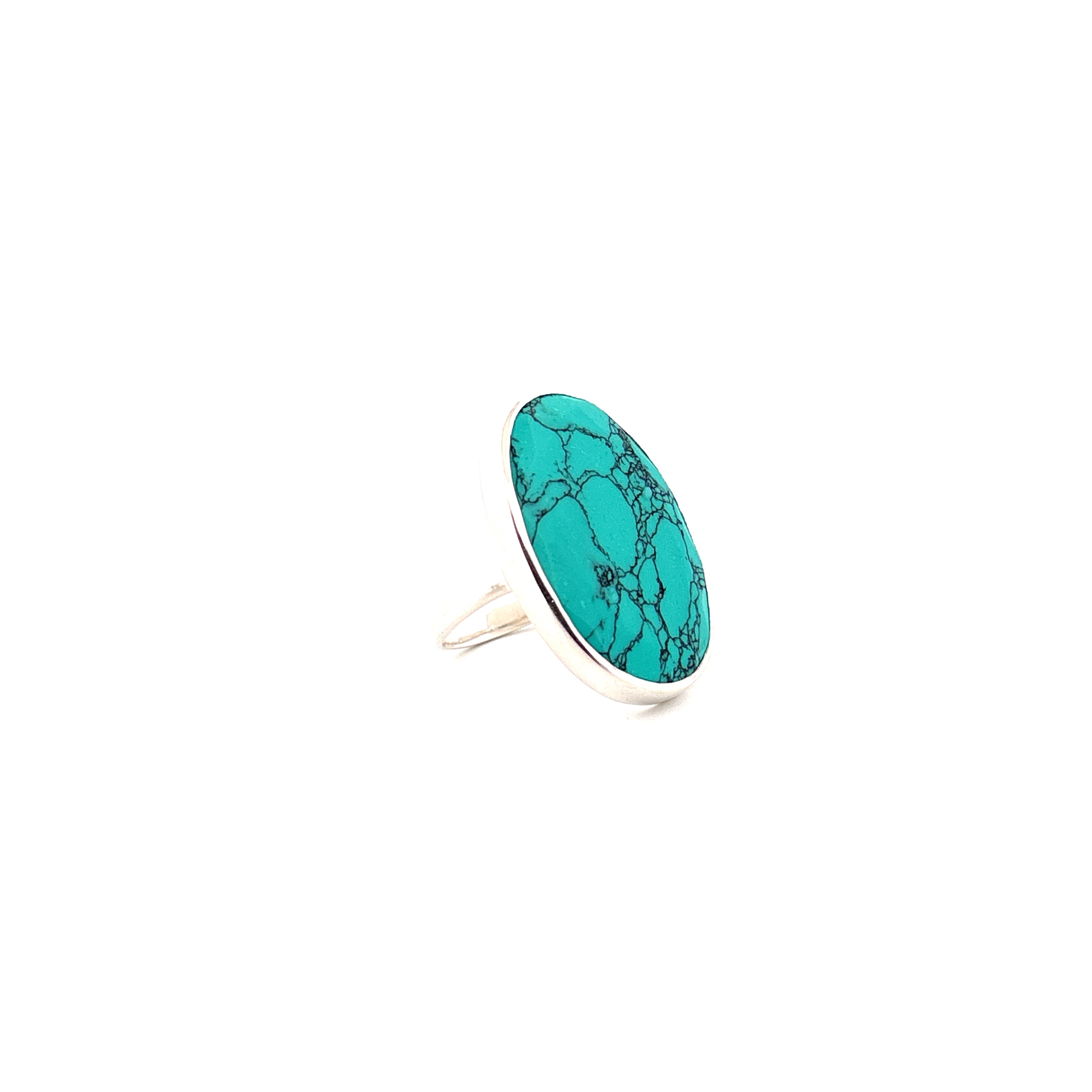 Large Silver Turquoise Ring
