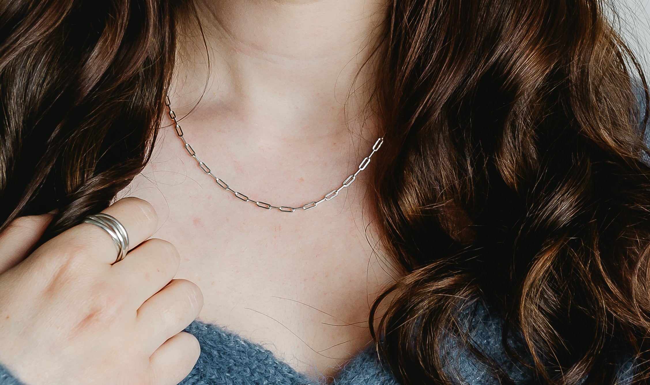 Silver Paperclip Chain Necklace