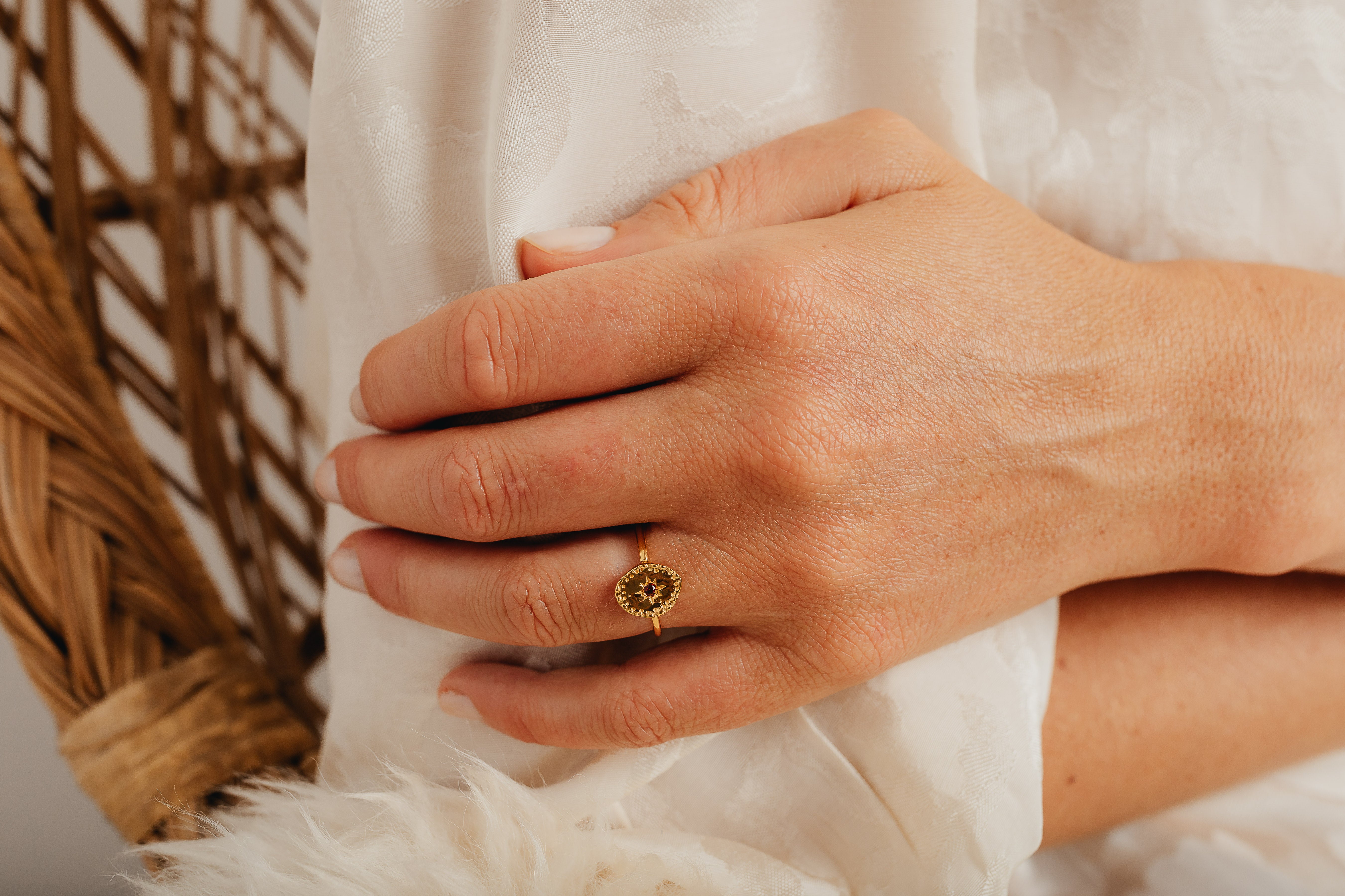 Gold Hammered Ring
