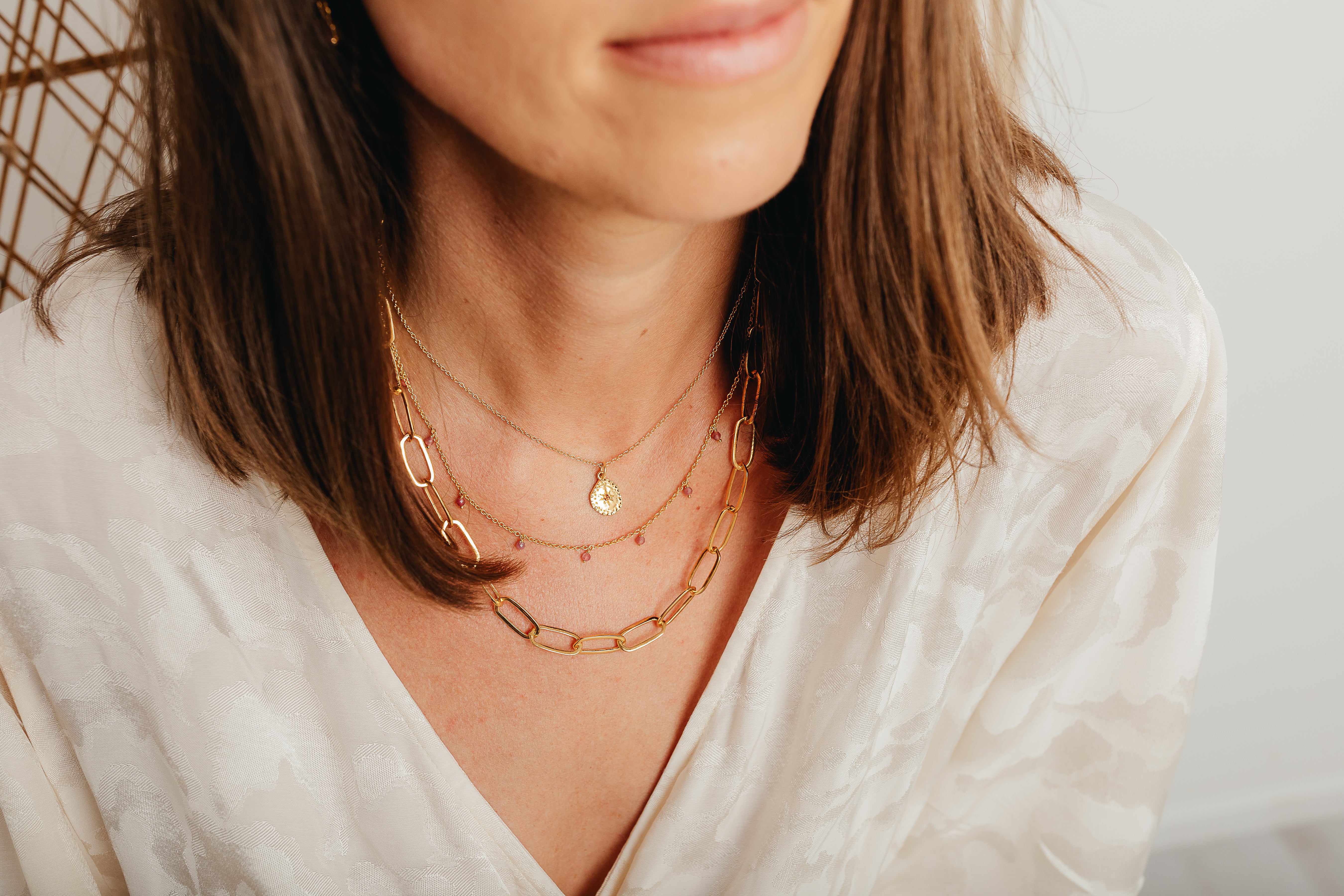 Gold Hammered Necklace
