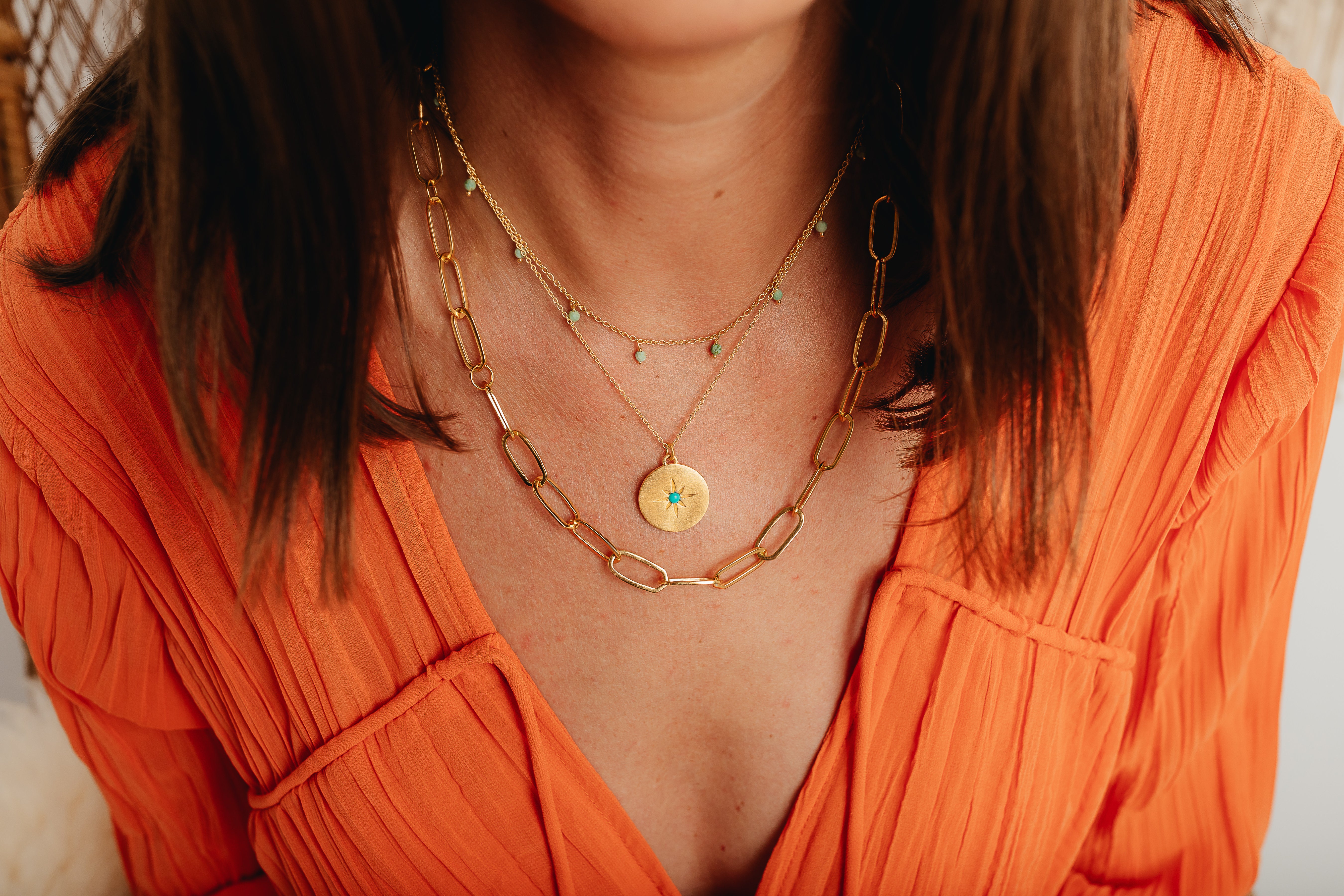 Gold Gemstone Beaded Necklace