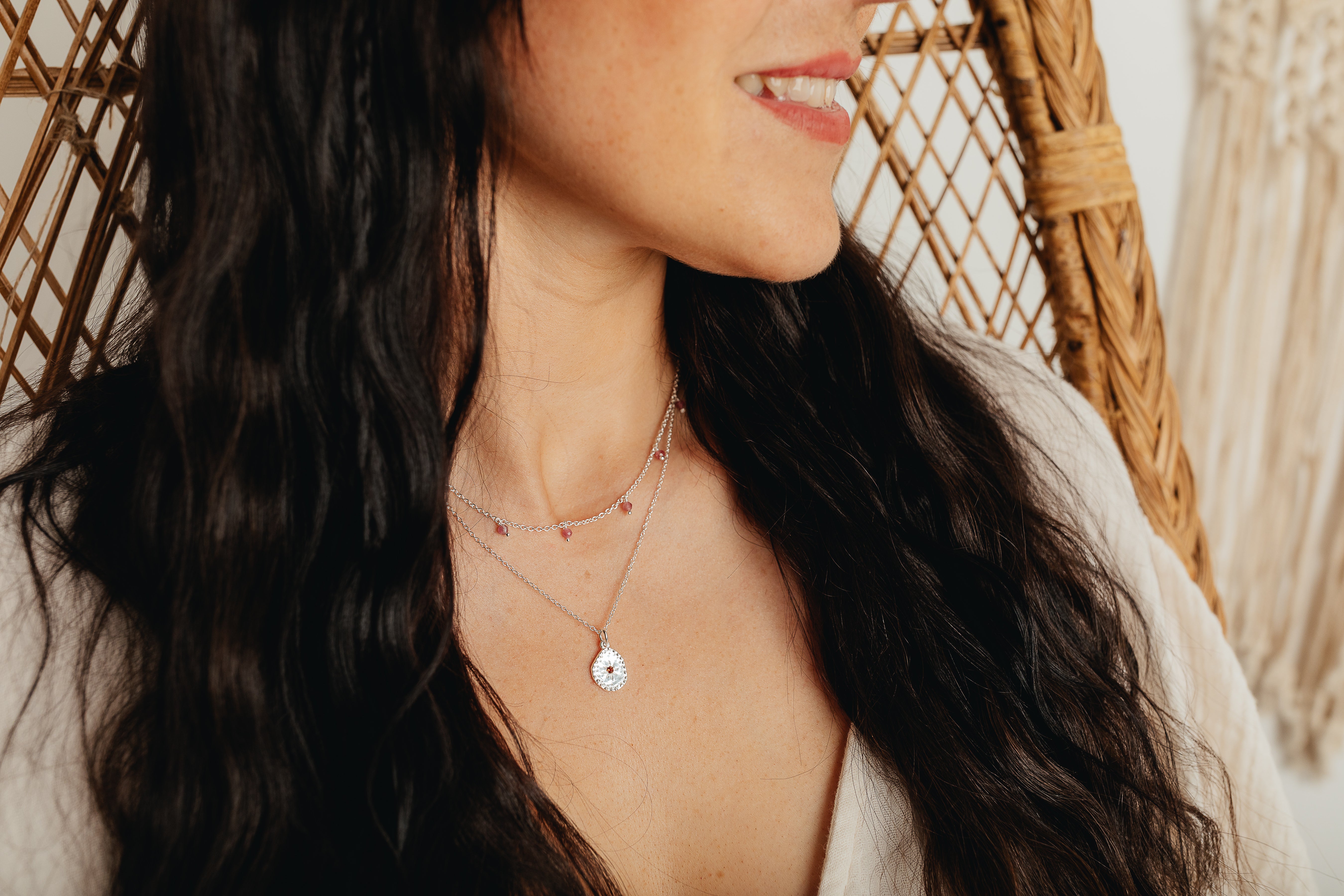 Silver Hammered Necklace