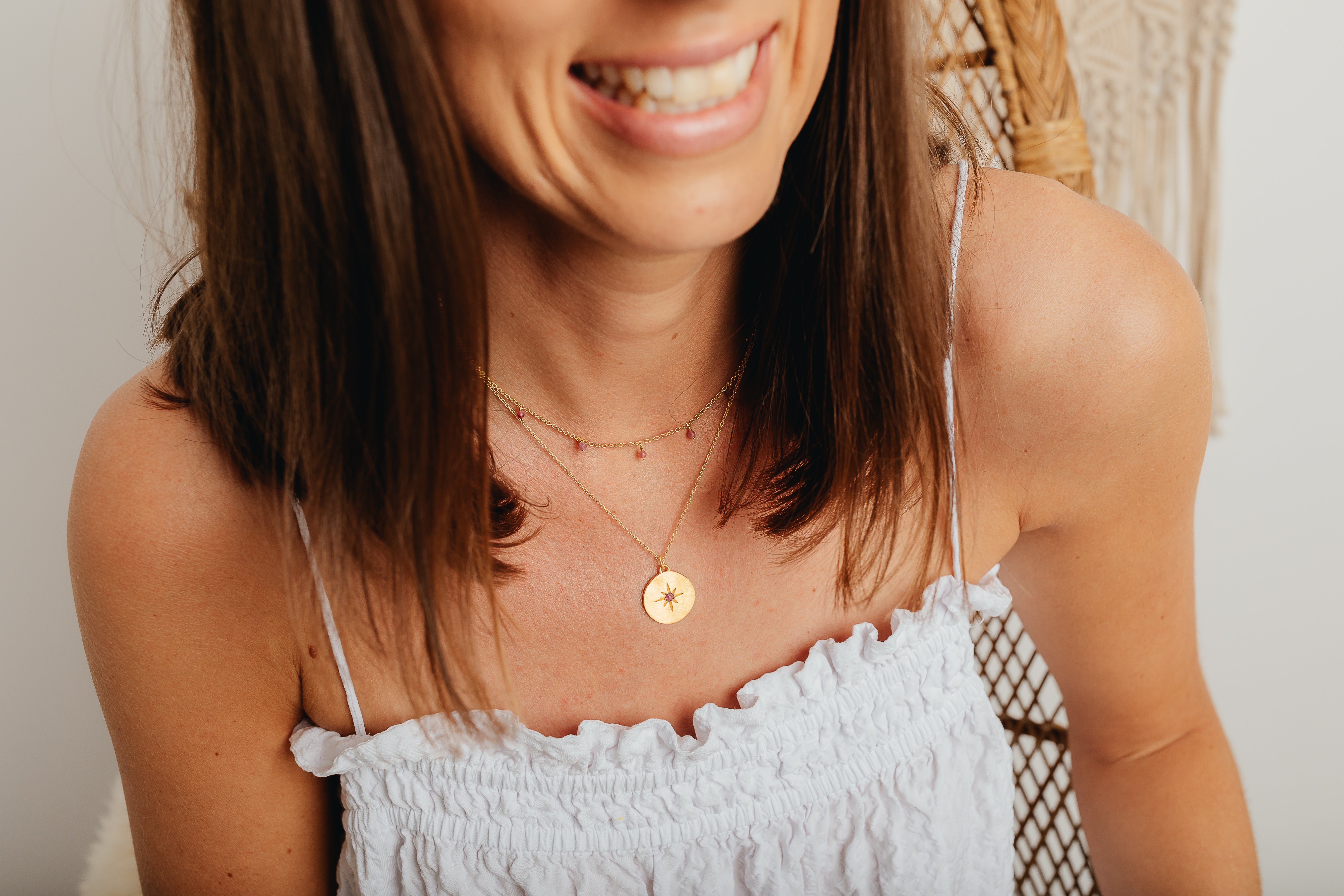 Gold Gemstone Beaded Necklace