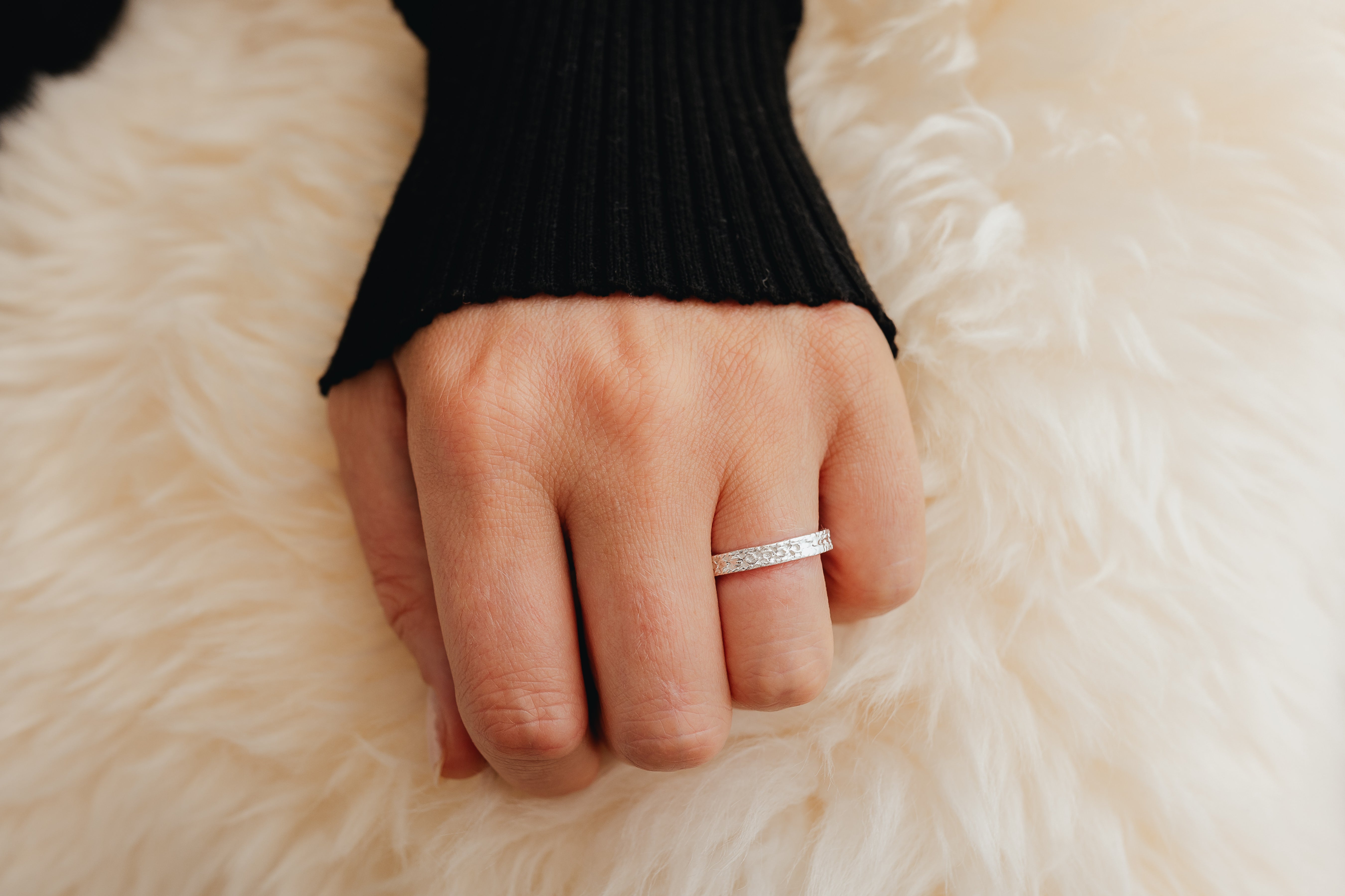 Silver Intricate Narrow Band Ring