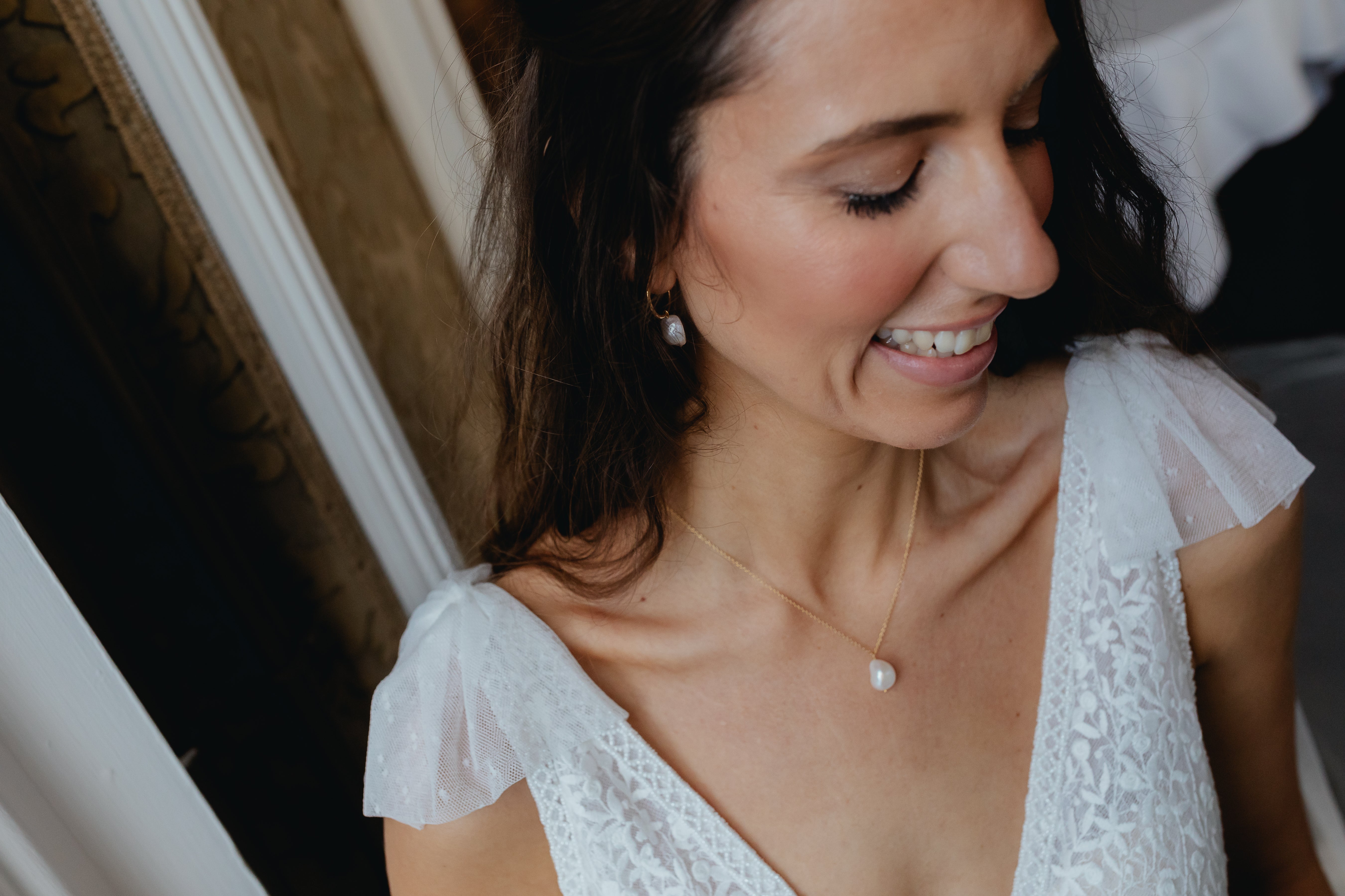 Baroque Pearl Necklace on a Gold Chain