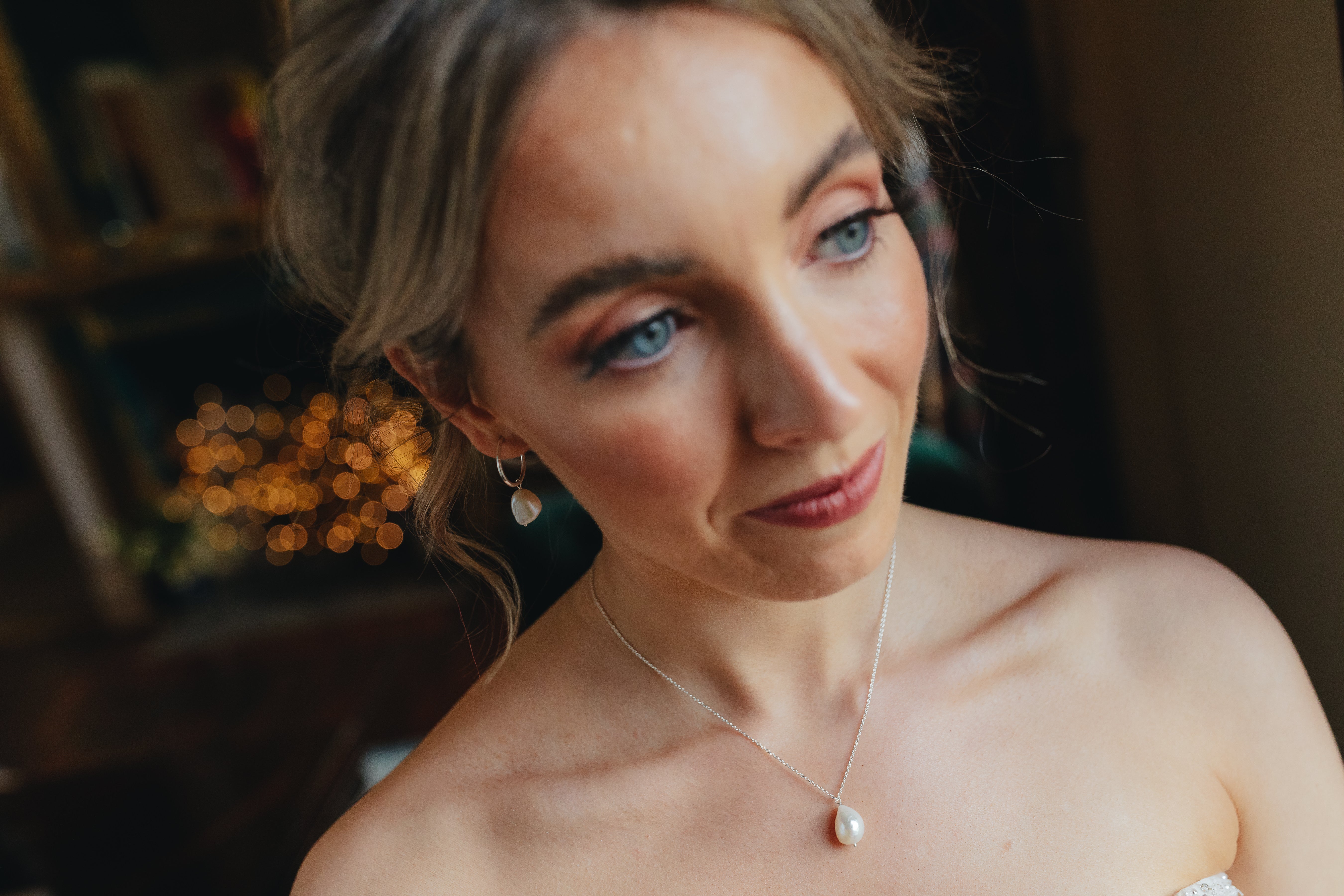 Baroque Pearl Necklace on a Silver Chain