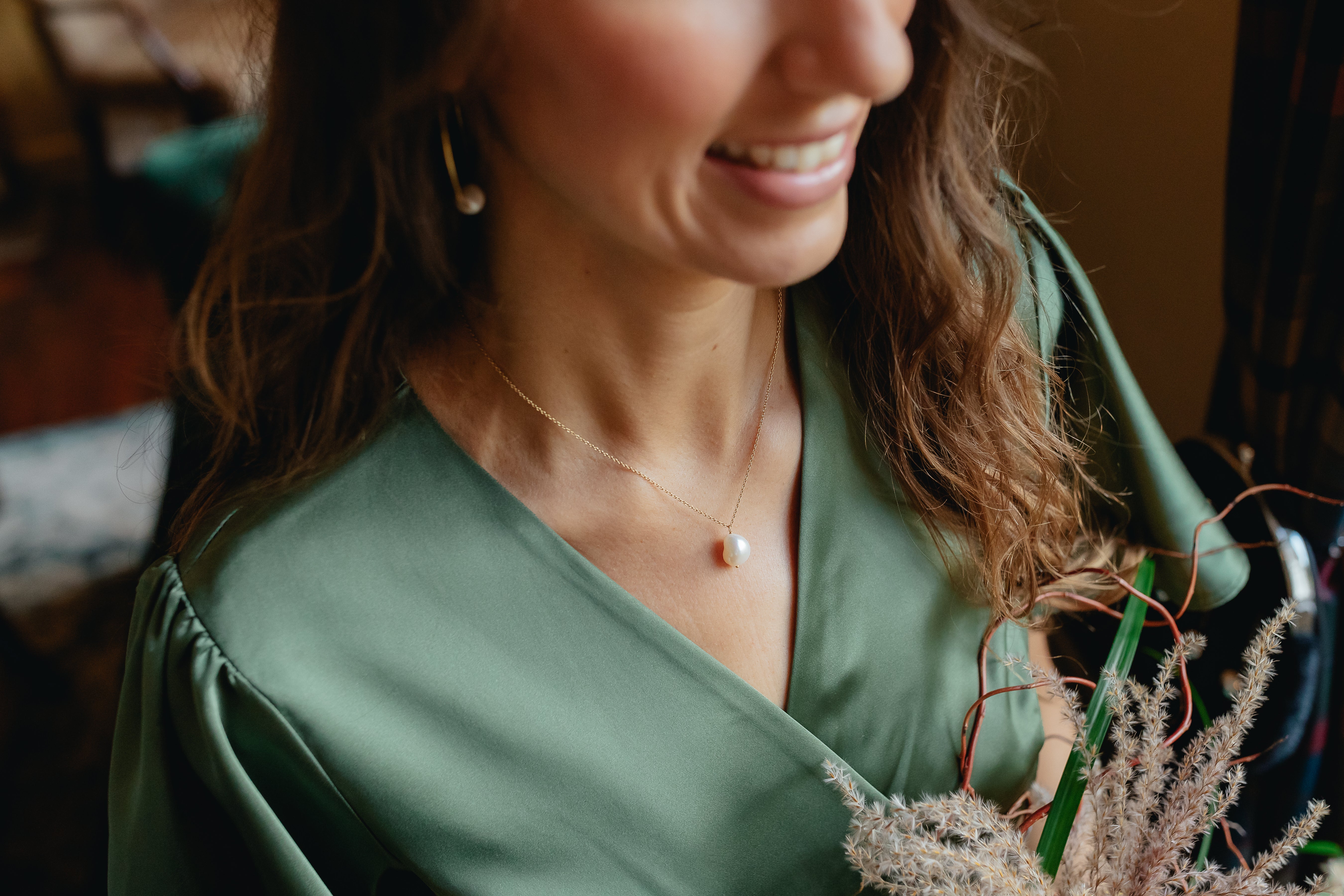 Baroque Pearl Necklace on a Gold Chain