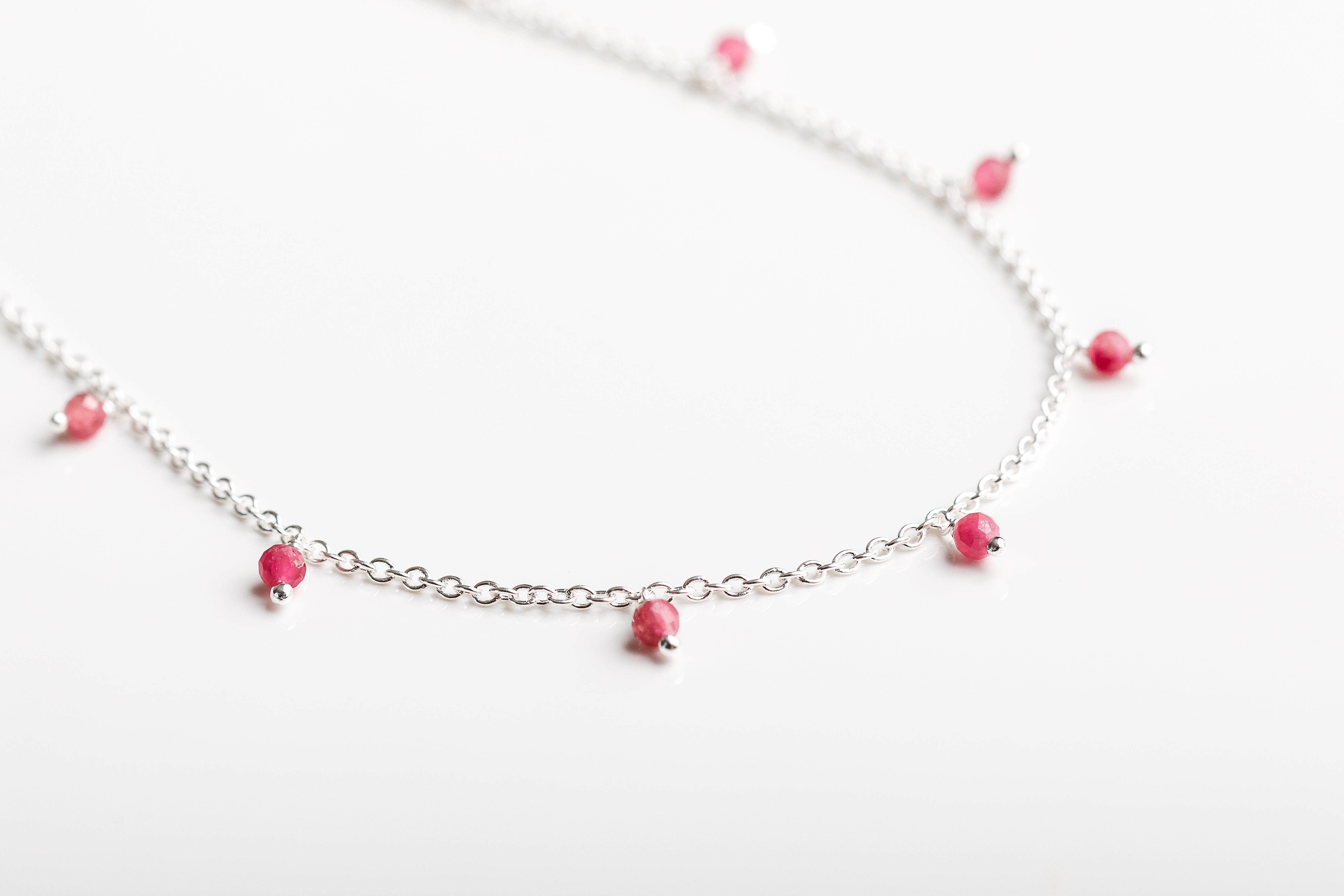 Silver Gemstone Beaded Necklace