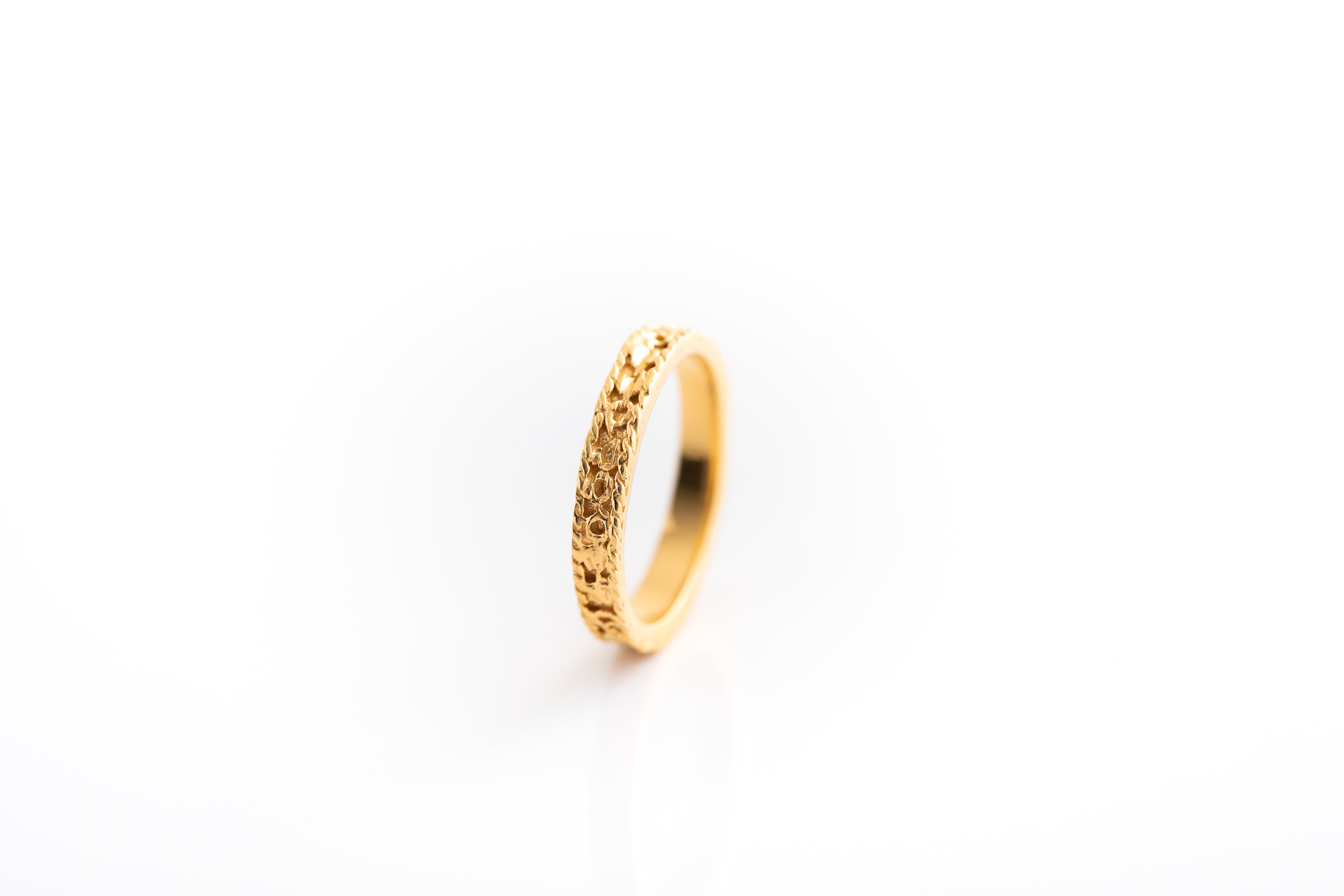 Gold Intricate Narrow Band Ring