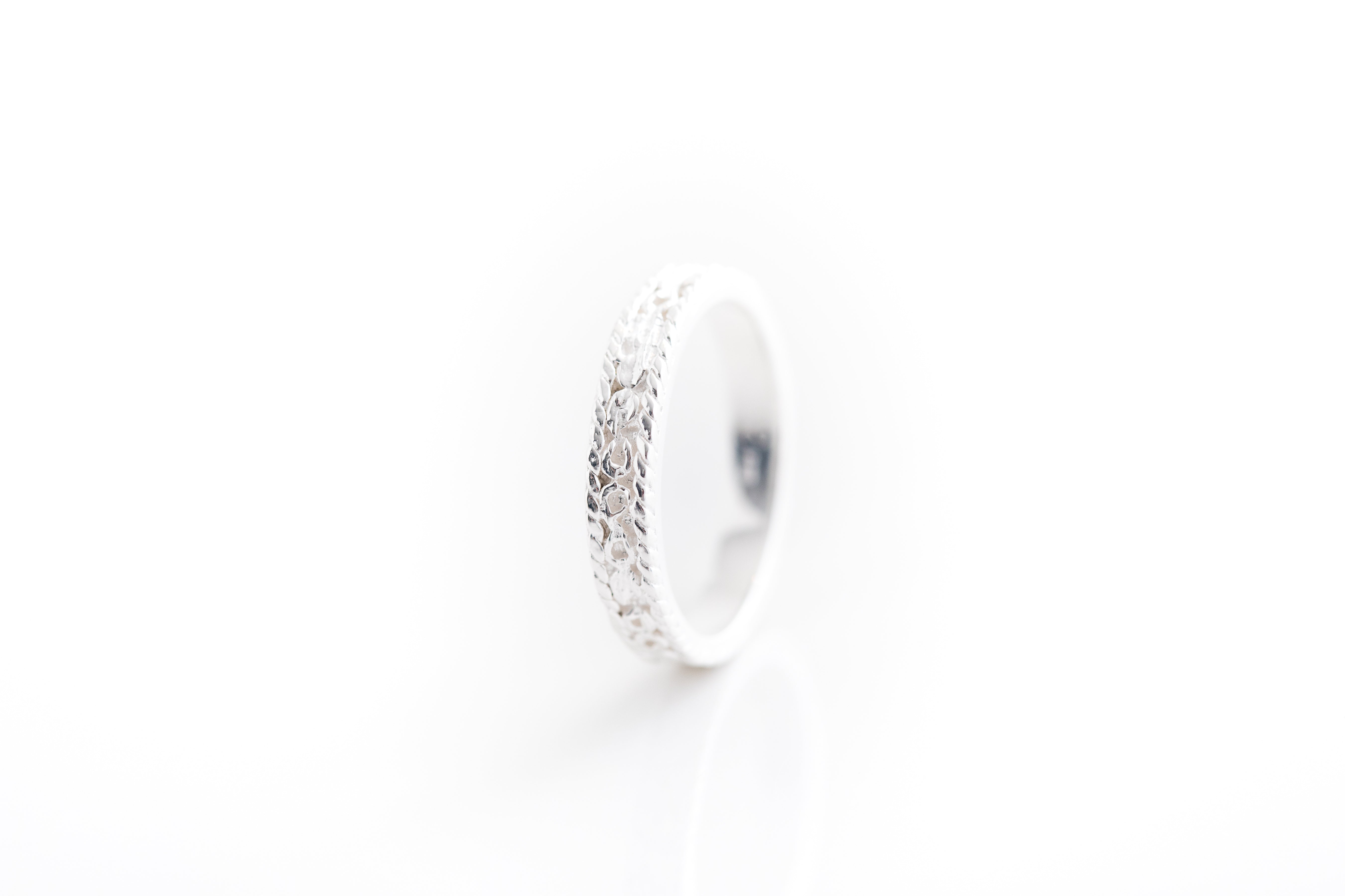 Silver Intricate Narrow Band Ring