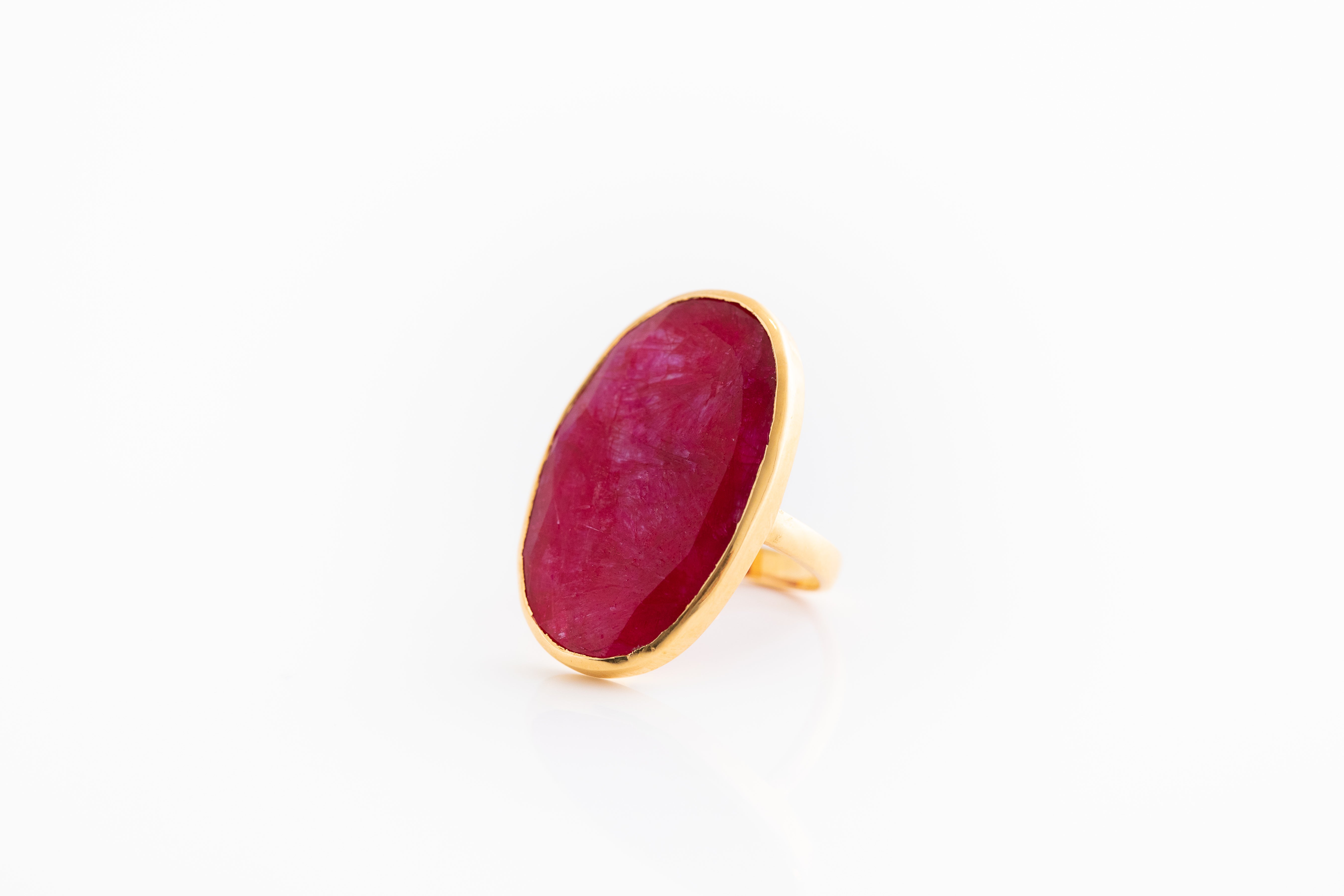 Large Gold Ruby Ring