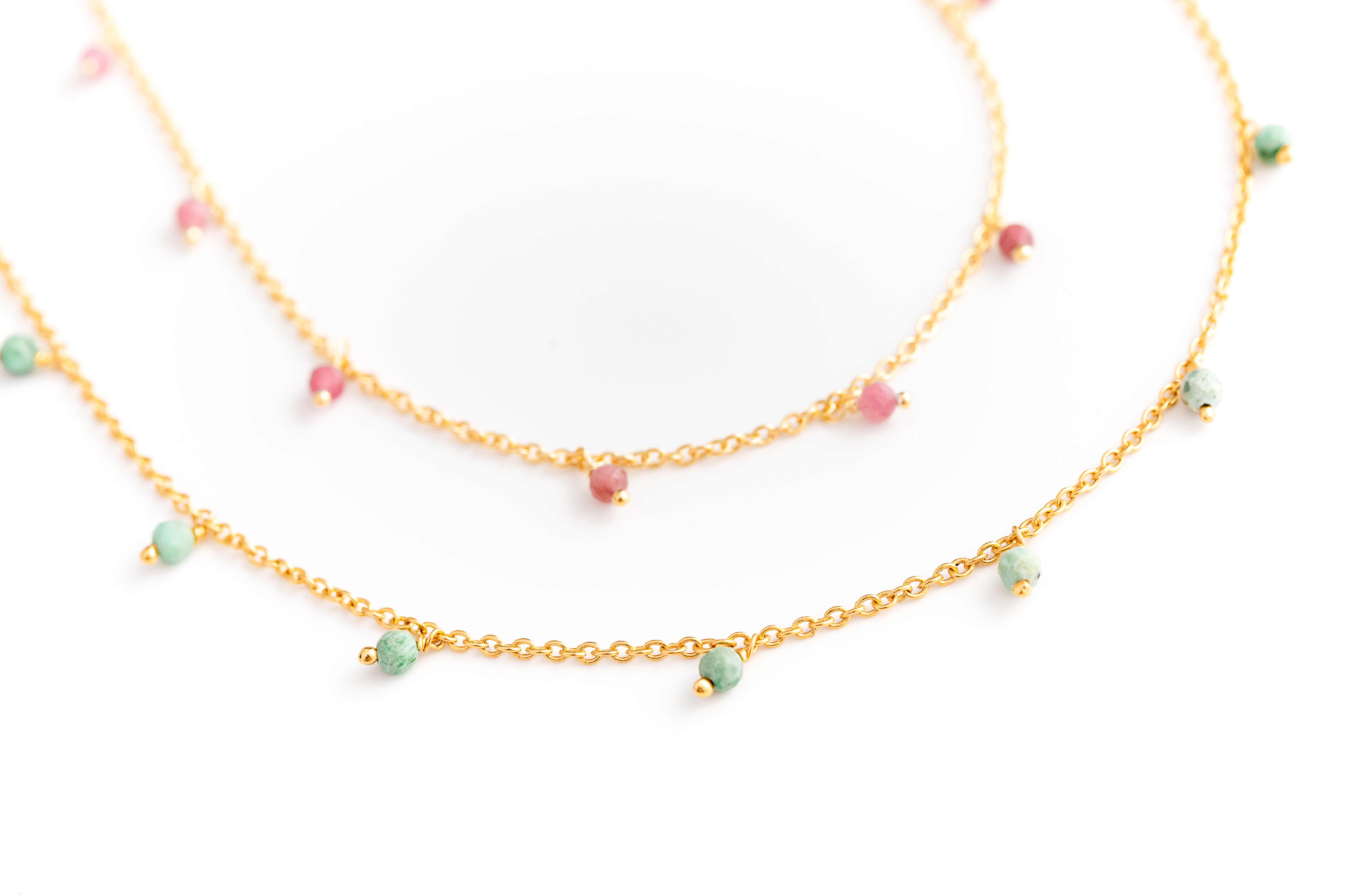 Gold Gemstone Beaded Necklace