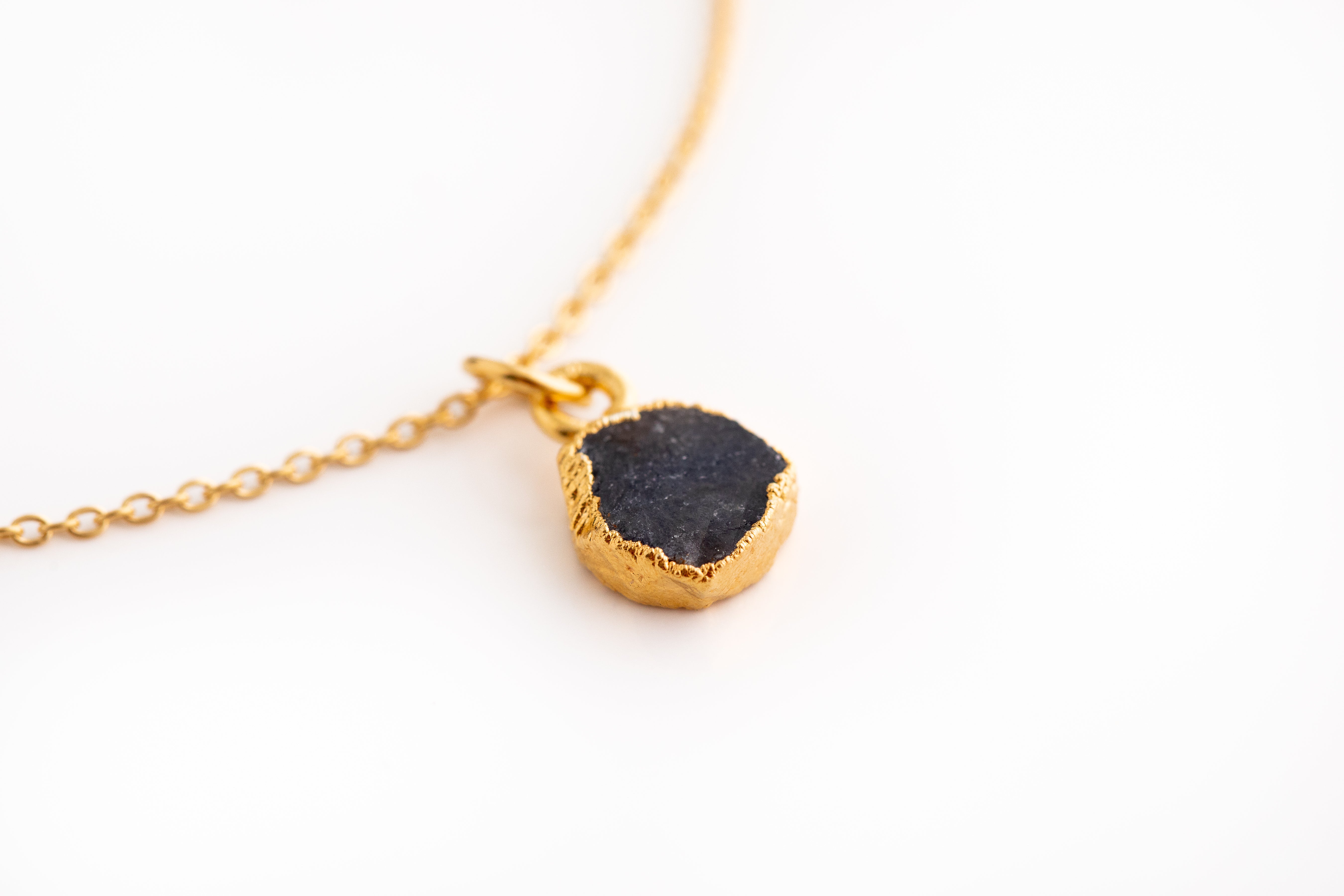Small Gold Raw Crystal Necklace