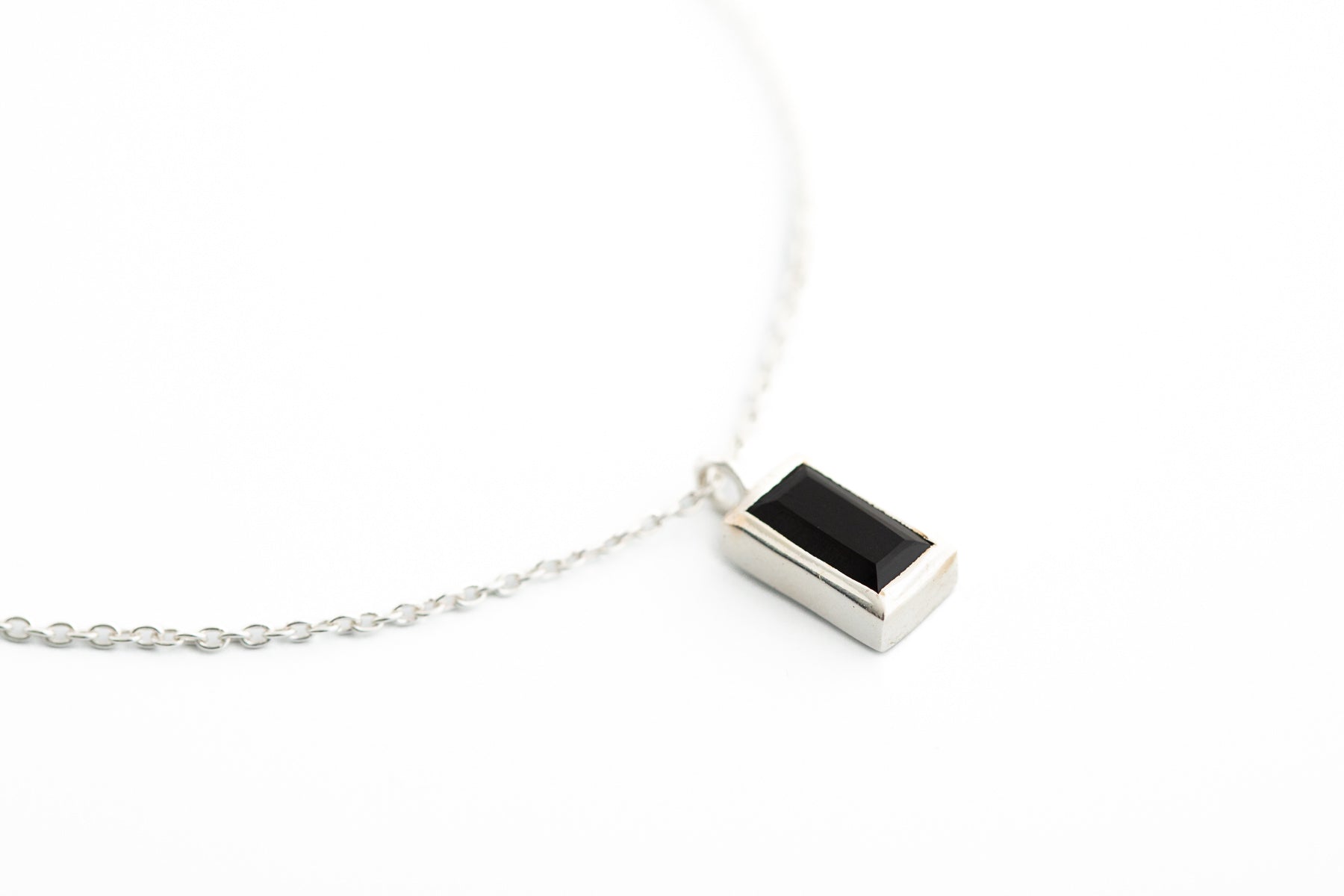 Black Onyx and Silver Necklace