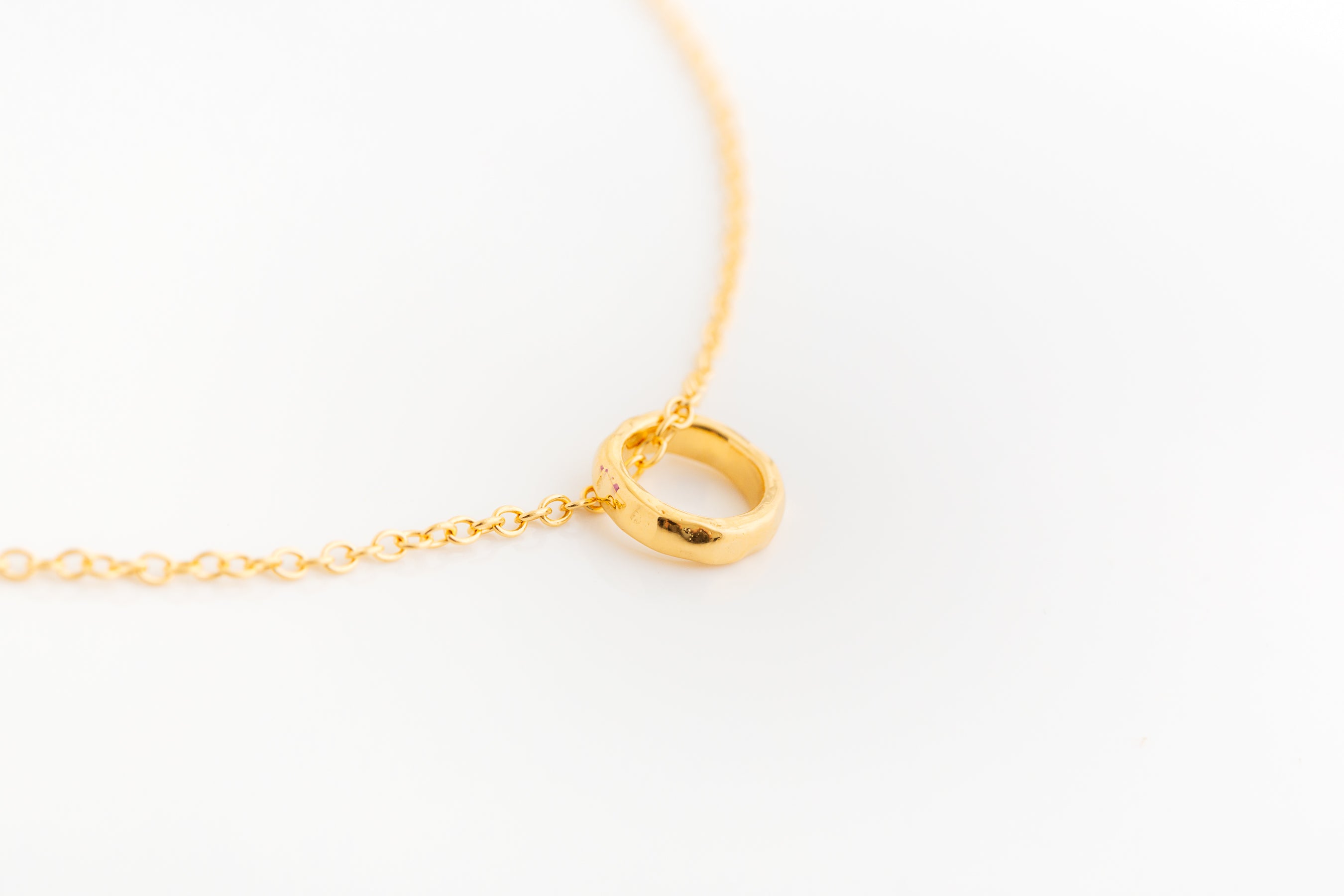 Gold Open Circle Necklace