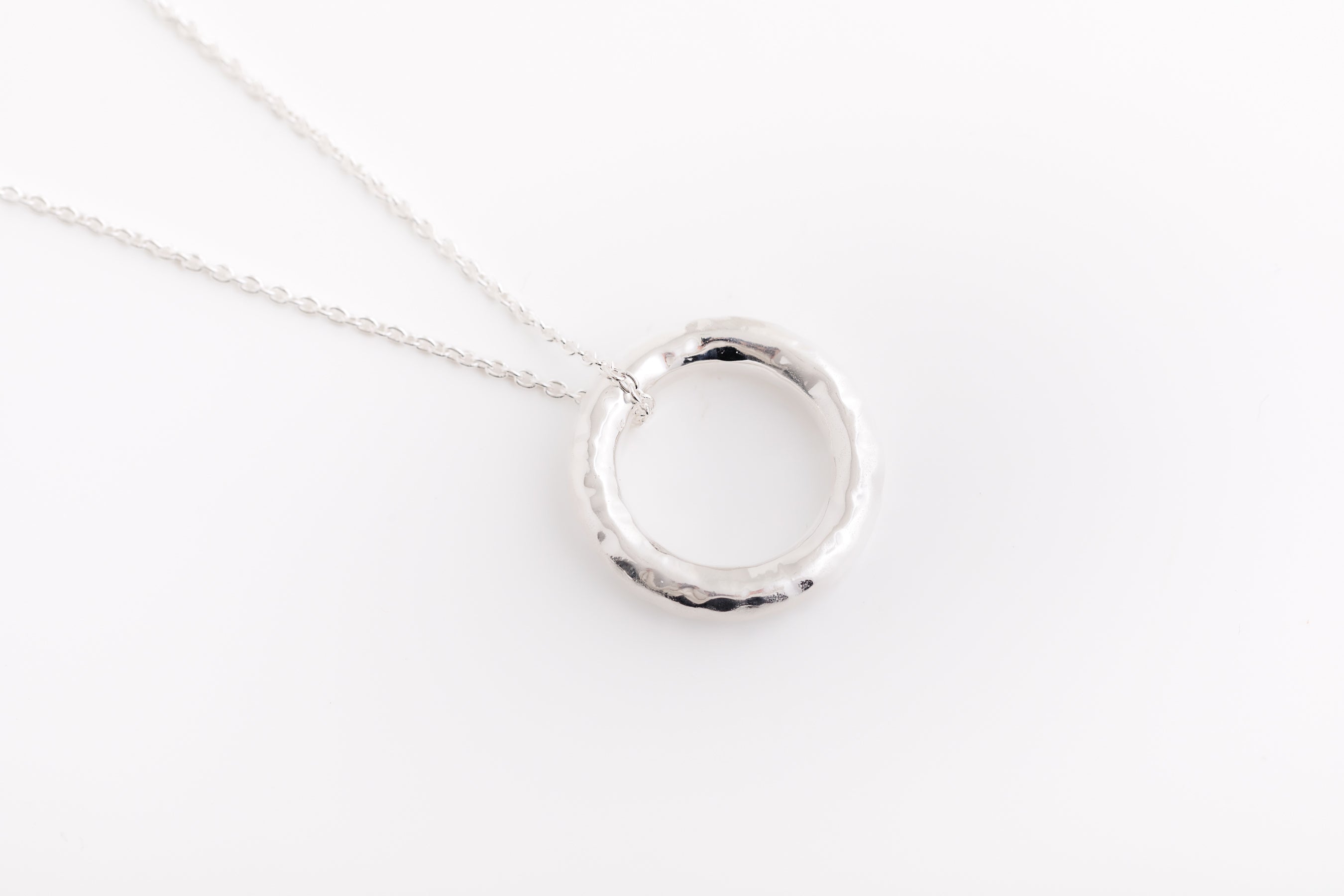 Large Silver Circle on Chain