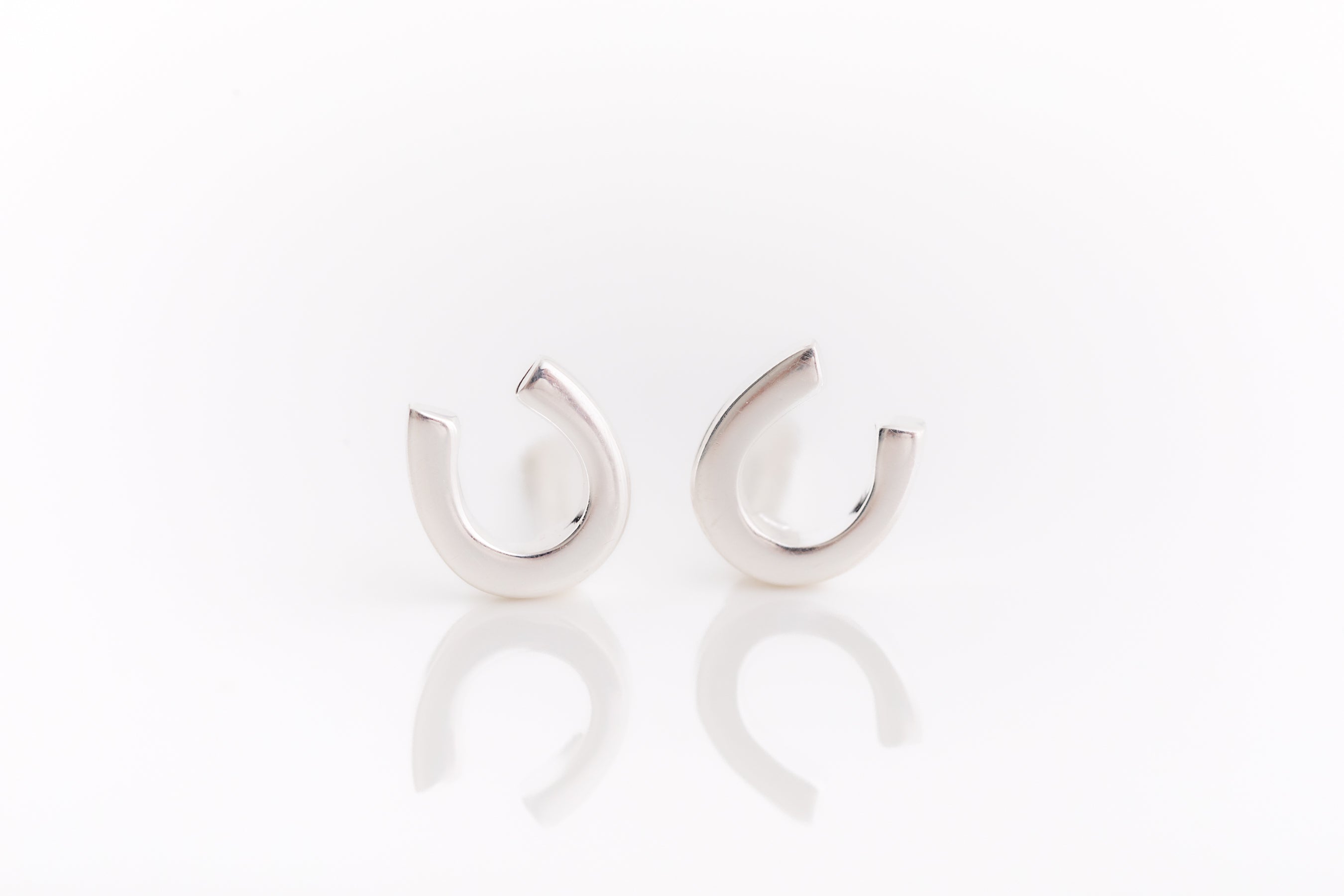 Silver Horseshoe Stud Earrings