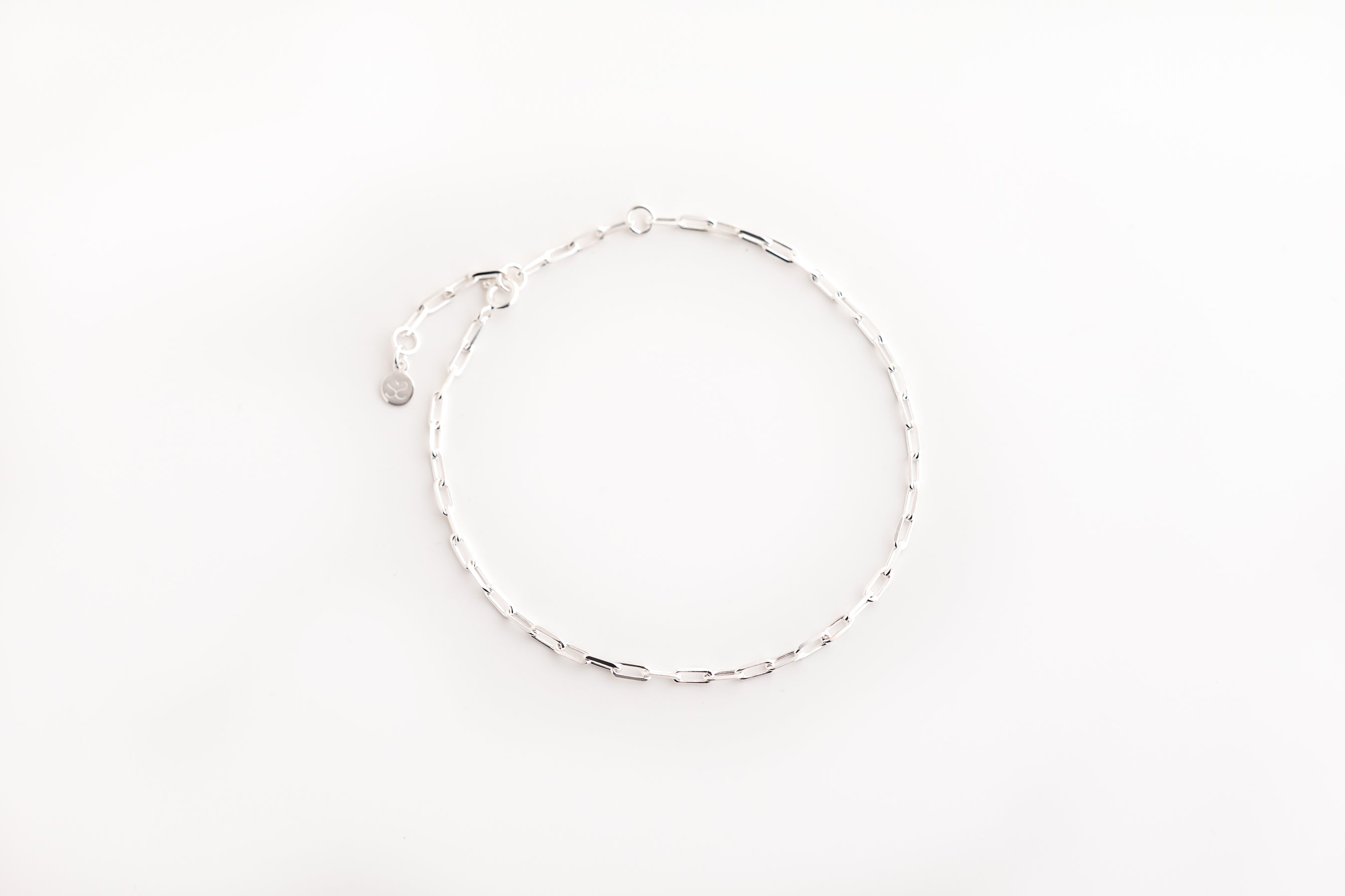 Silver Paperclip Chain Anklet