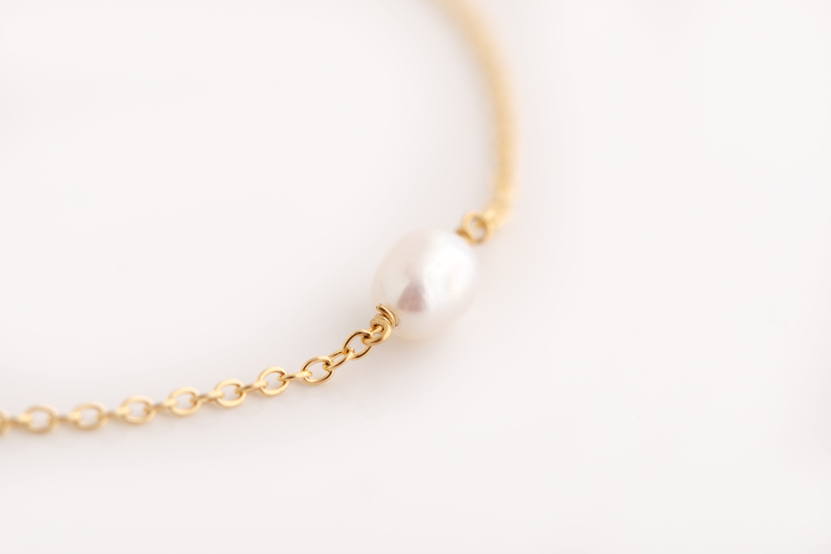 Tiny Gold Pearl Bracelet