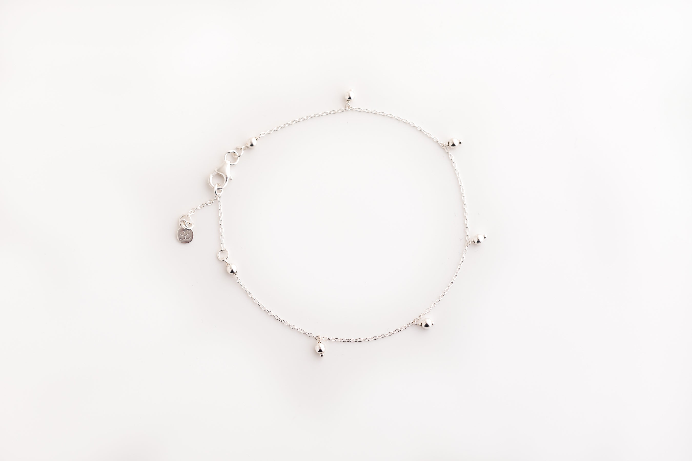 Silver Beaded Anklet