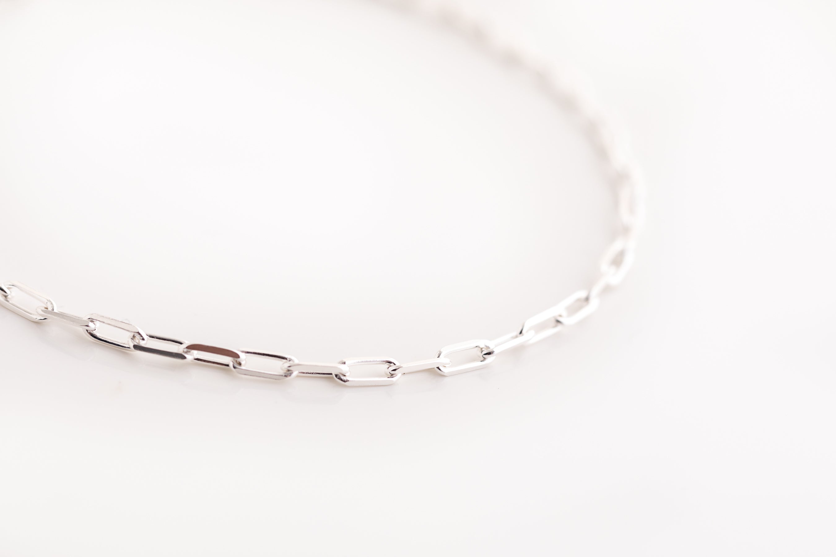 Silver Paperclip Chain Anklet