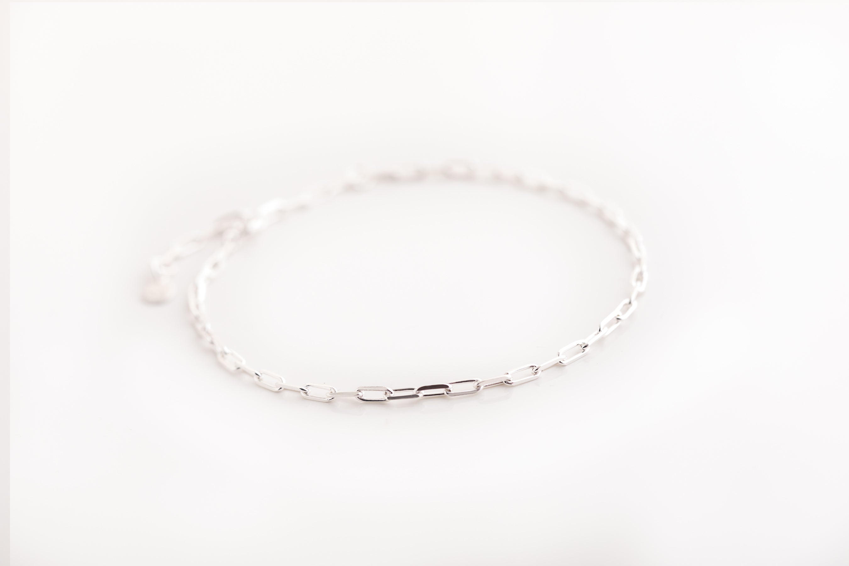 Silver Paperclip Chain Anklet