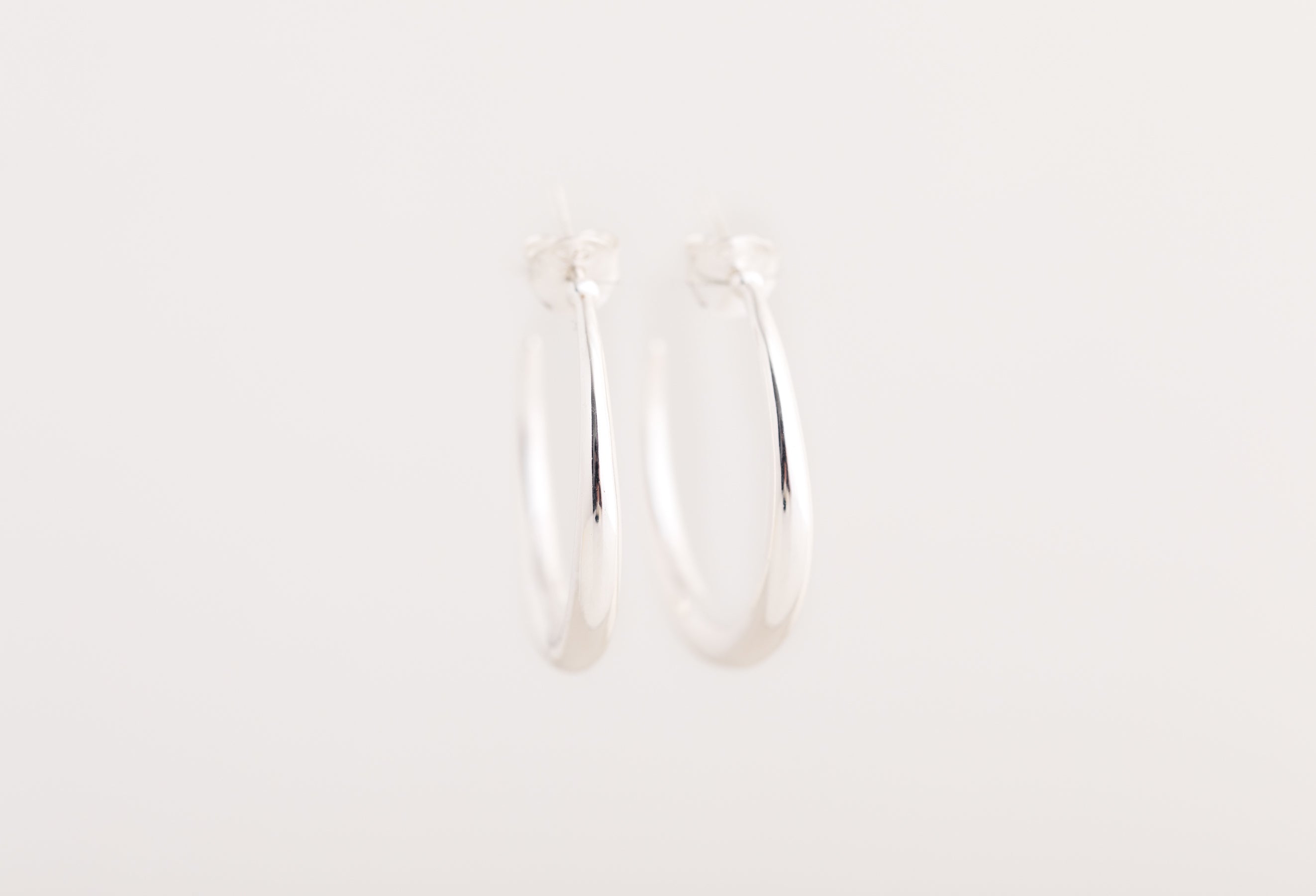 Silver Graduated Hoop Earrings