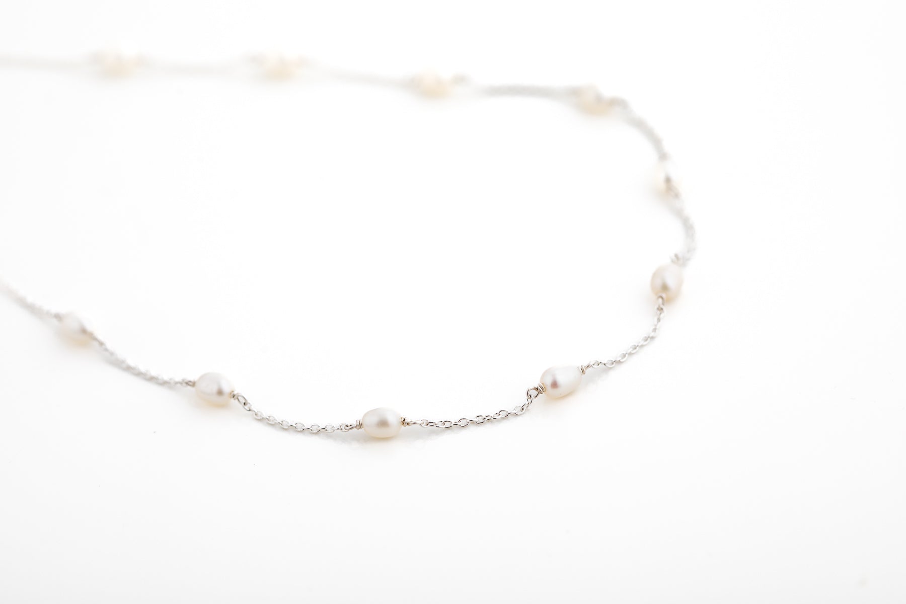 Silver Multi Pearl Necklace