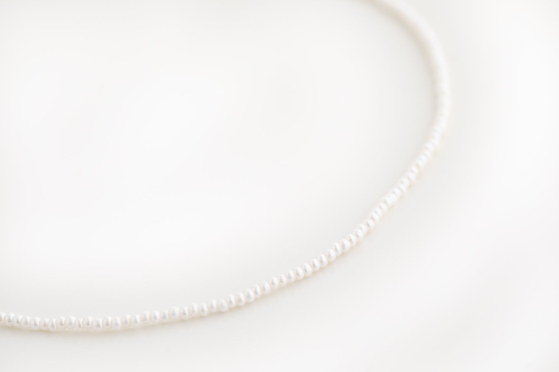 Tiny Gold Beaded Pearl Necklace