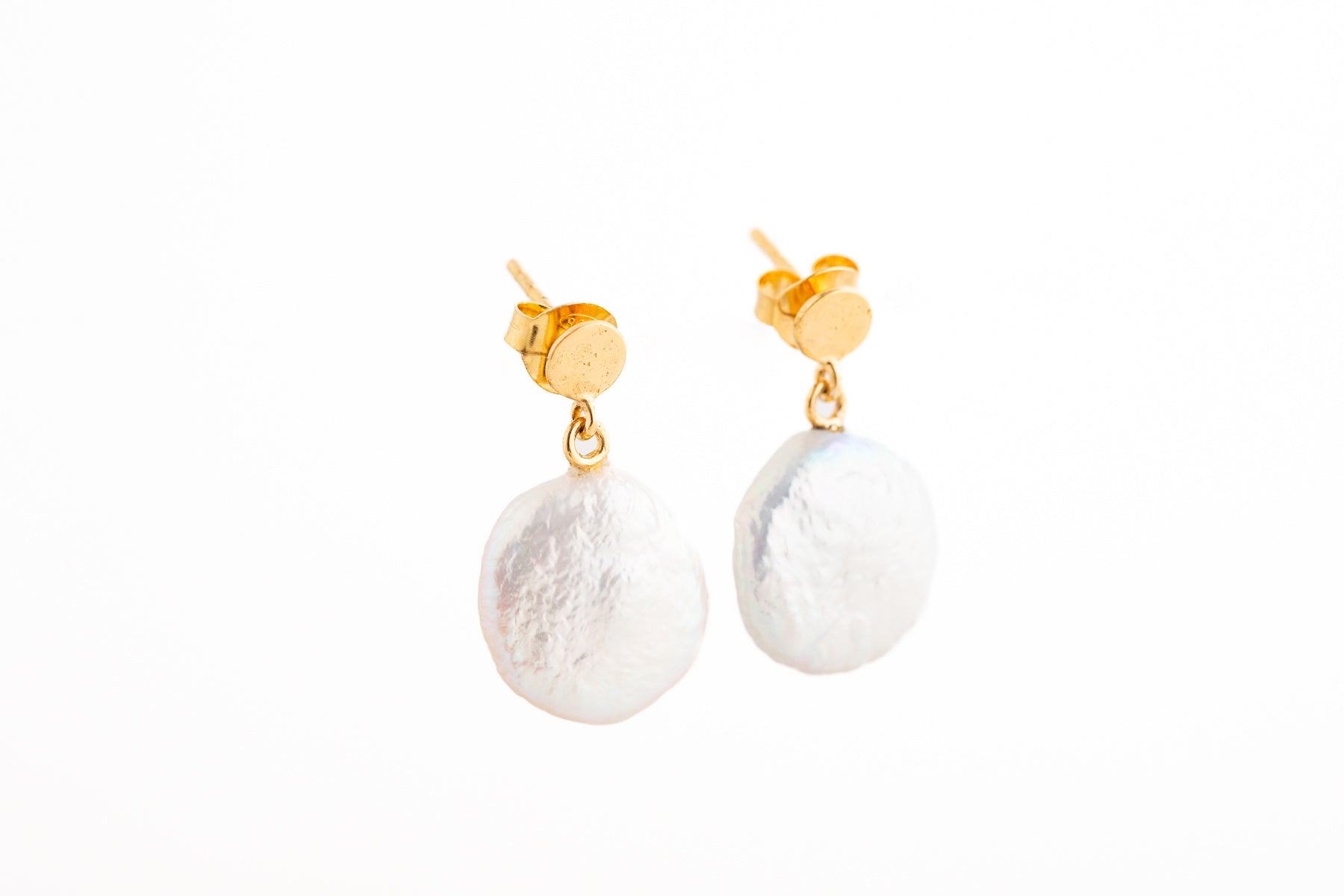 Gold Baroque Pearl Drop Earrings