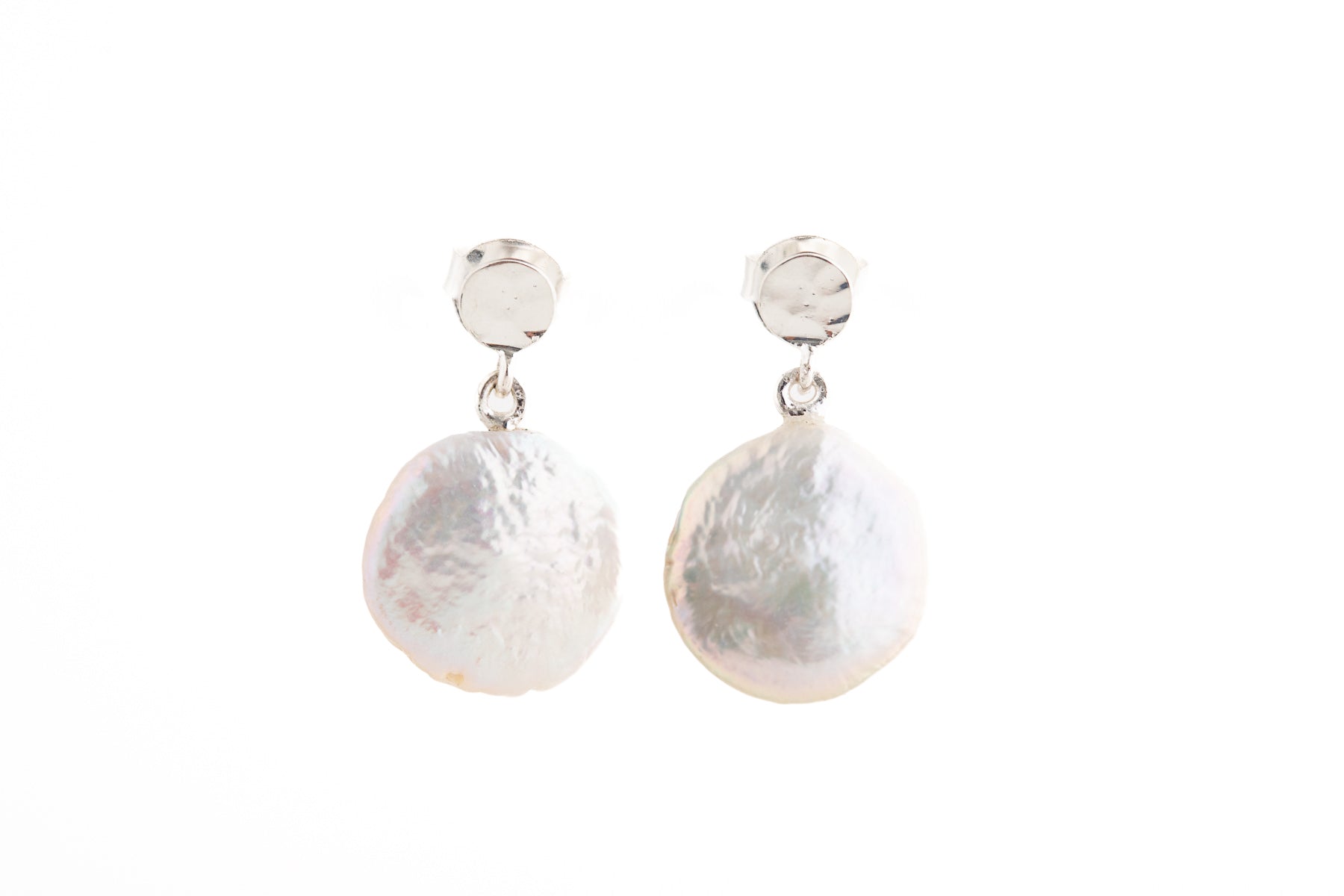 Silver Baroque Pearl Drop Earrings