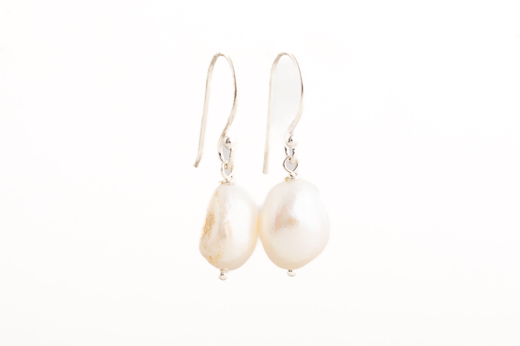 Silver Pearl Drop Earrings