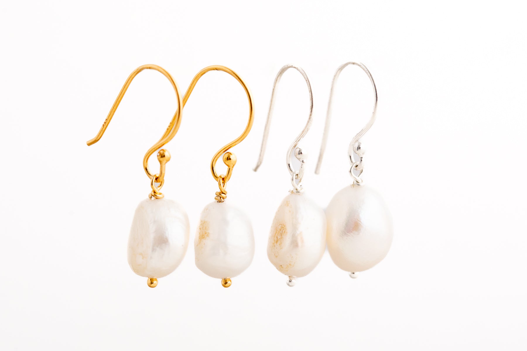 Gold Pearl Drop Earrings