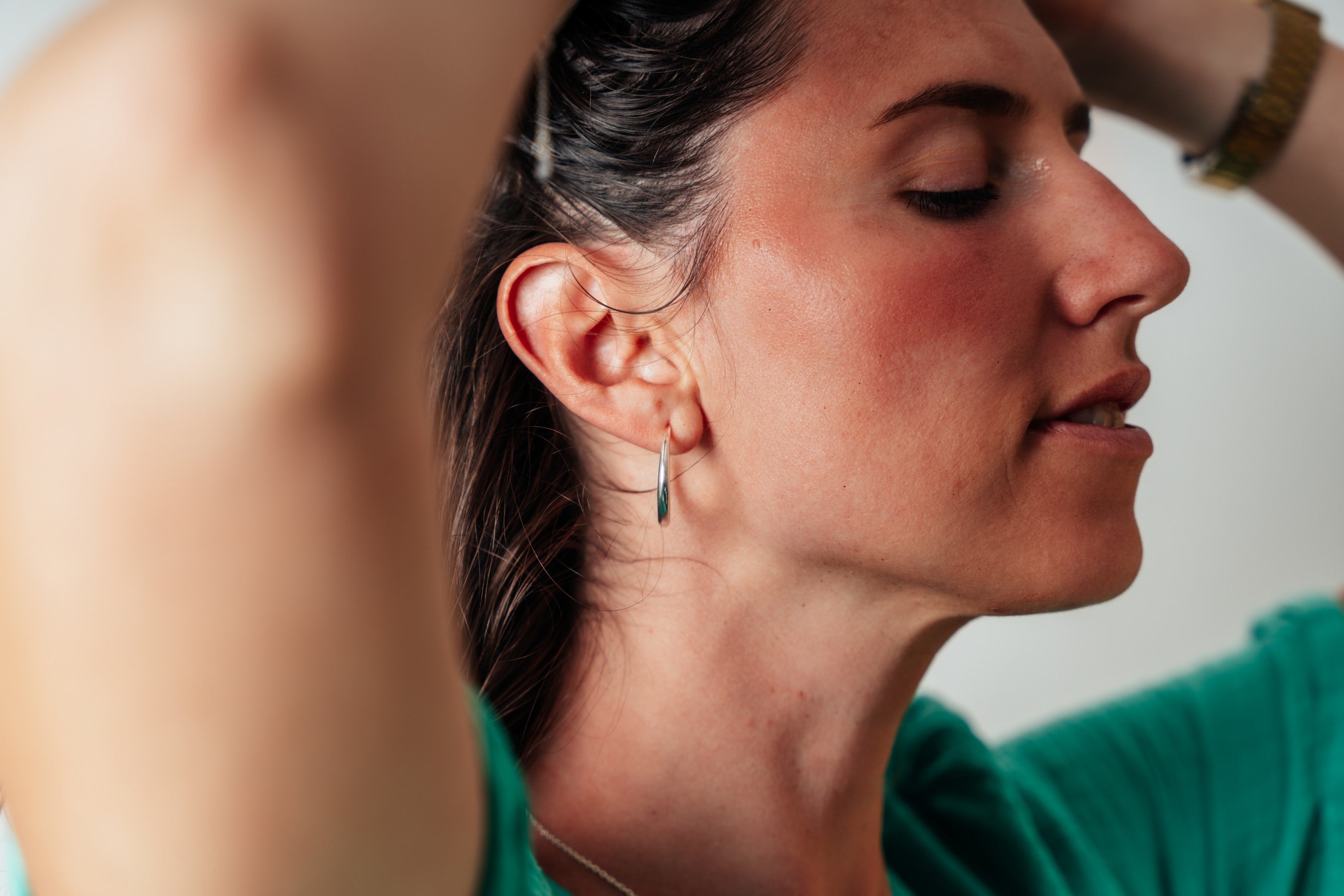 Silver Graduated Hoop Earrings