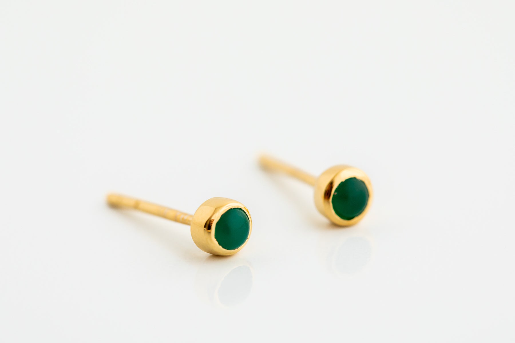 Gold Tiny Gemstone Stud Earrings